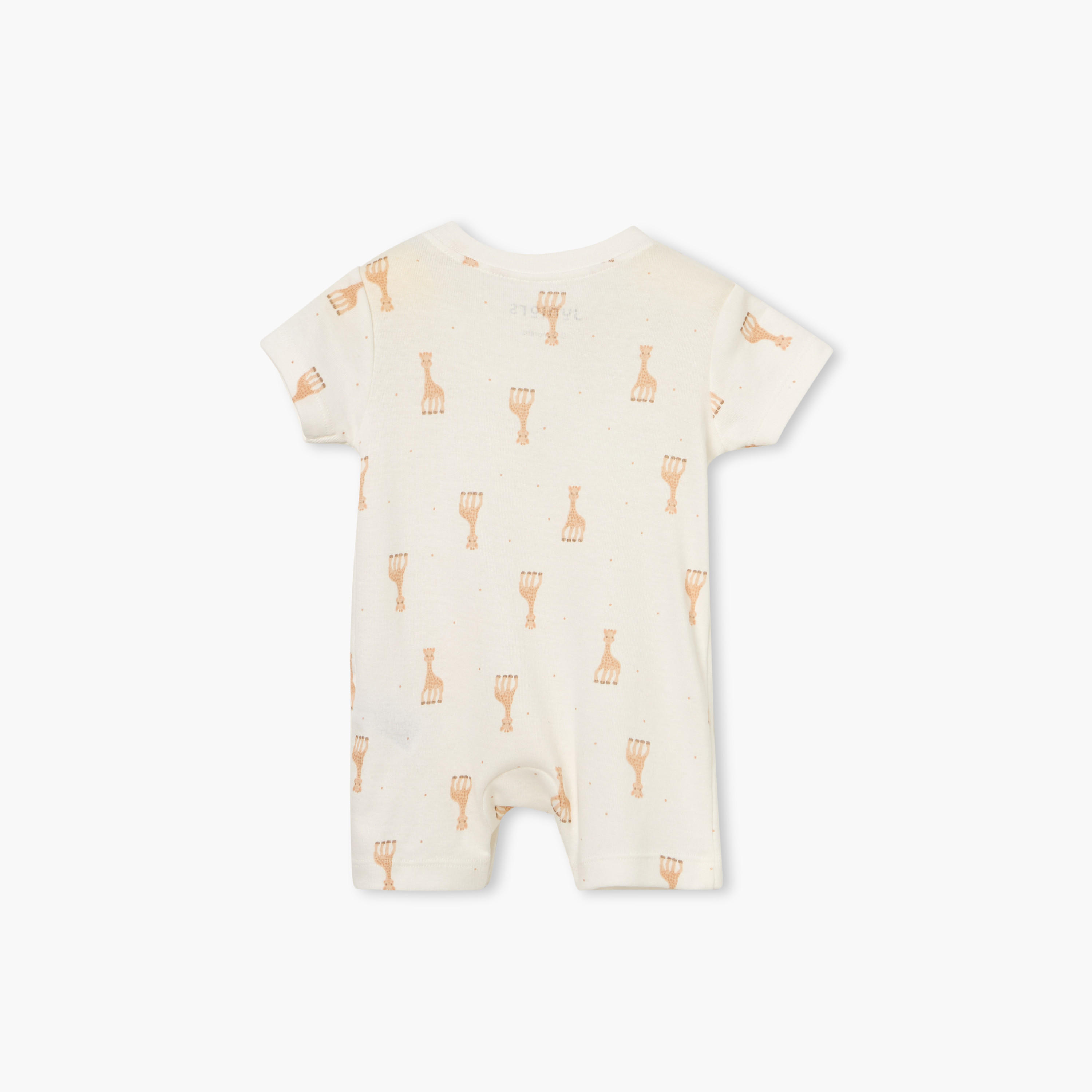 Juniors Giraffe Print Romper with Short Sleeves and Button Closure-baby-boys-clothing-rompers-image-3