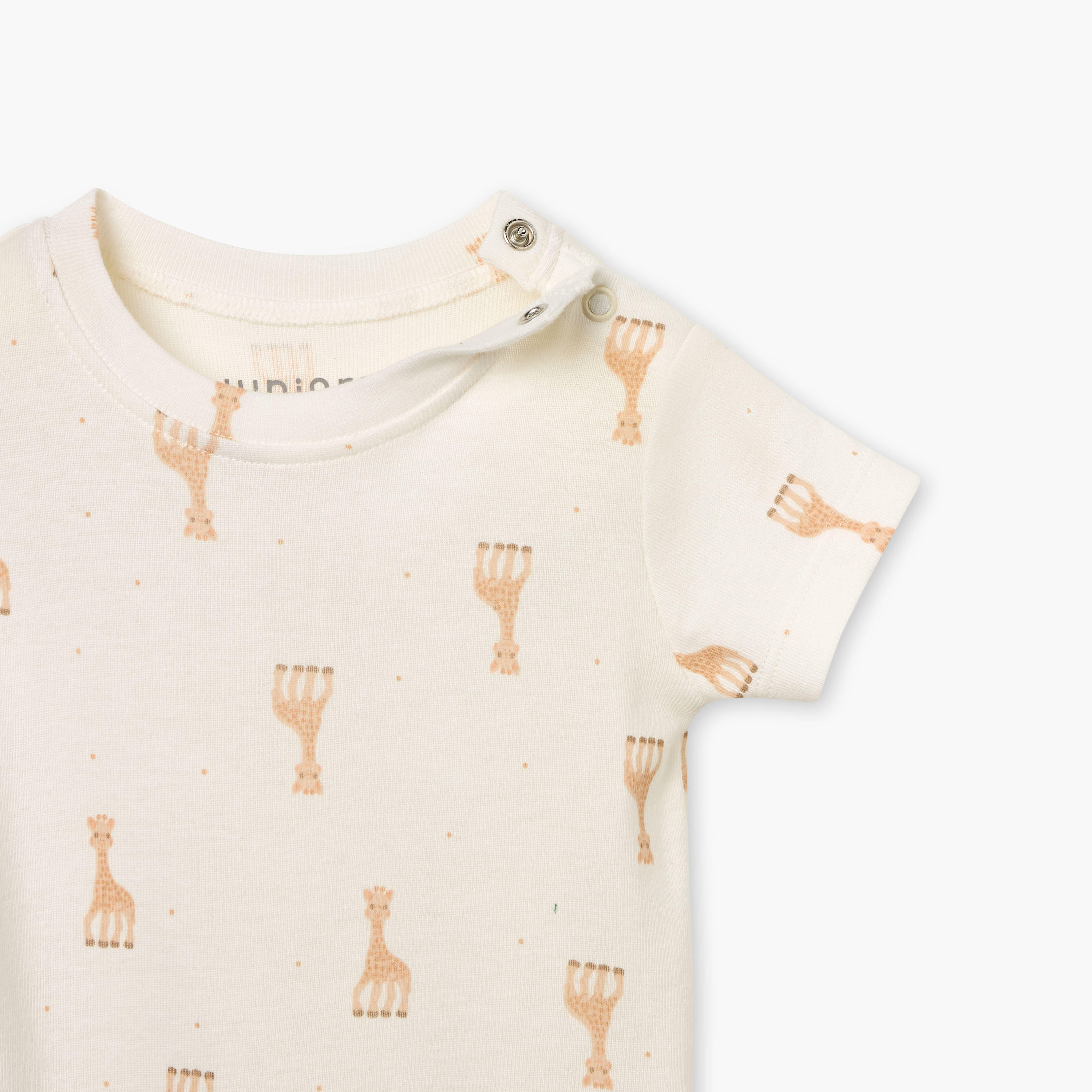 Juniors Giraffe Print Romper with Short Sleeves and Button Closure-baby-boys-clothing-rompers-image-4