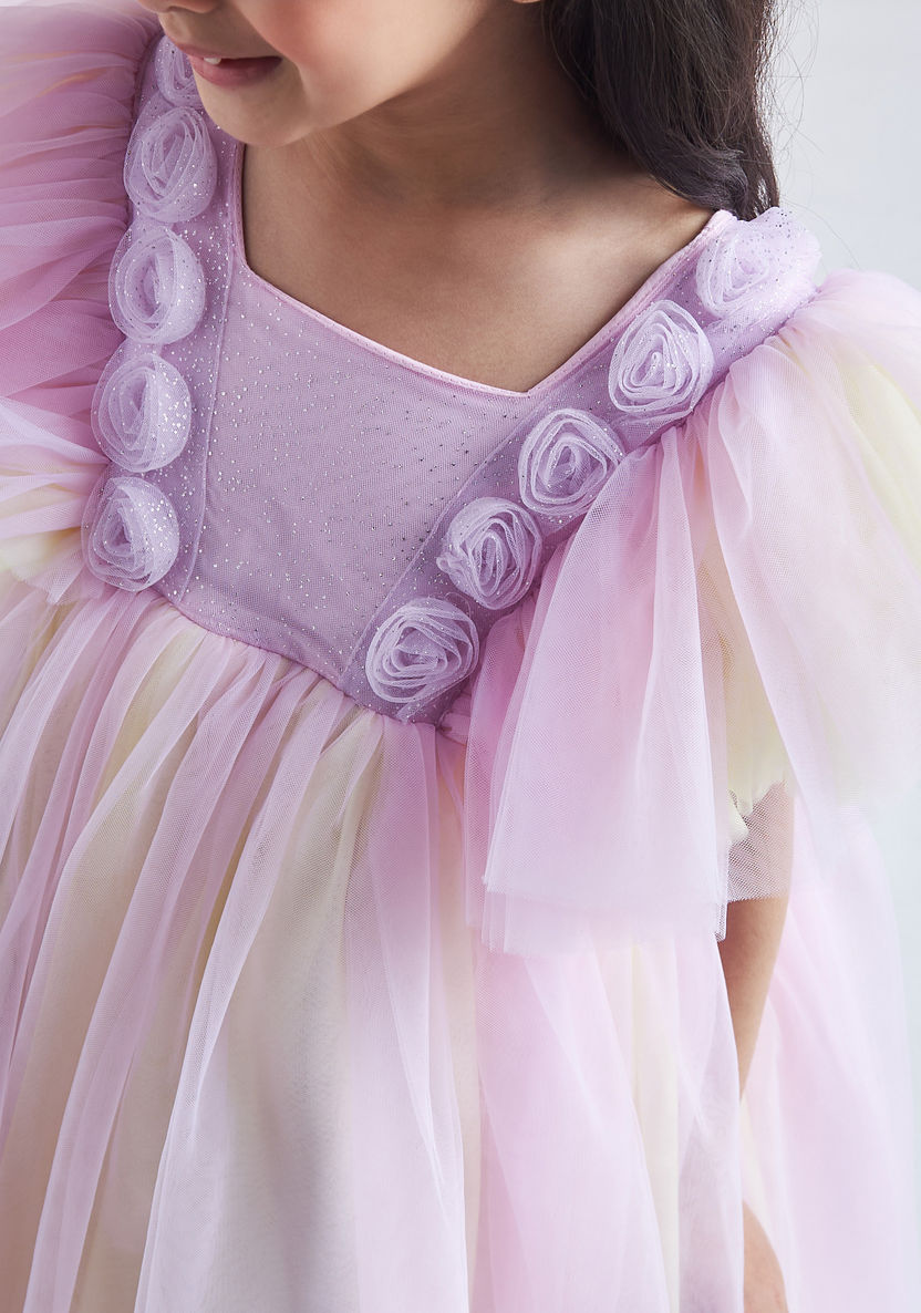 Buy Juniors Mesh Textured A-line Dress with Floral Detail and Short Sleeves Online for Girls | Centrepoint KSA Buy Juniors Mesh Textured A-line Dress with Floral Detail and Short Sleeves Online for Girls | Centrepoint KSA