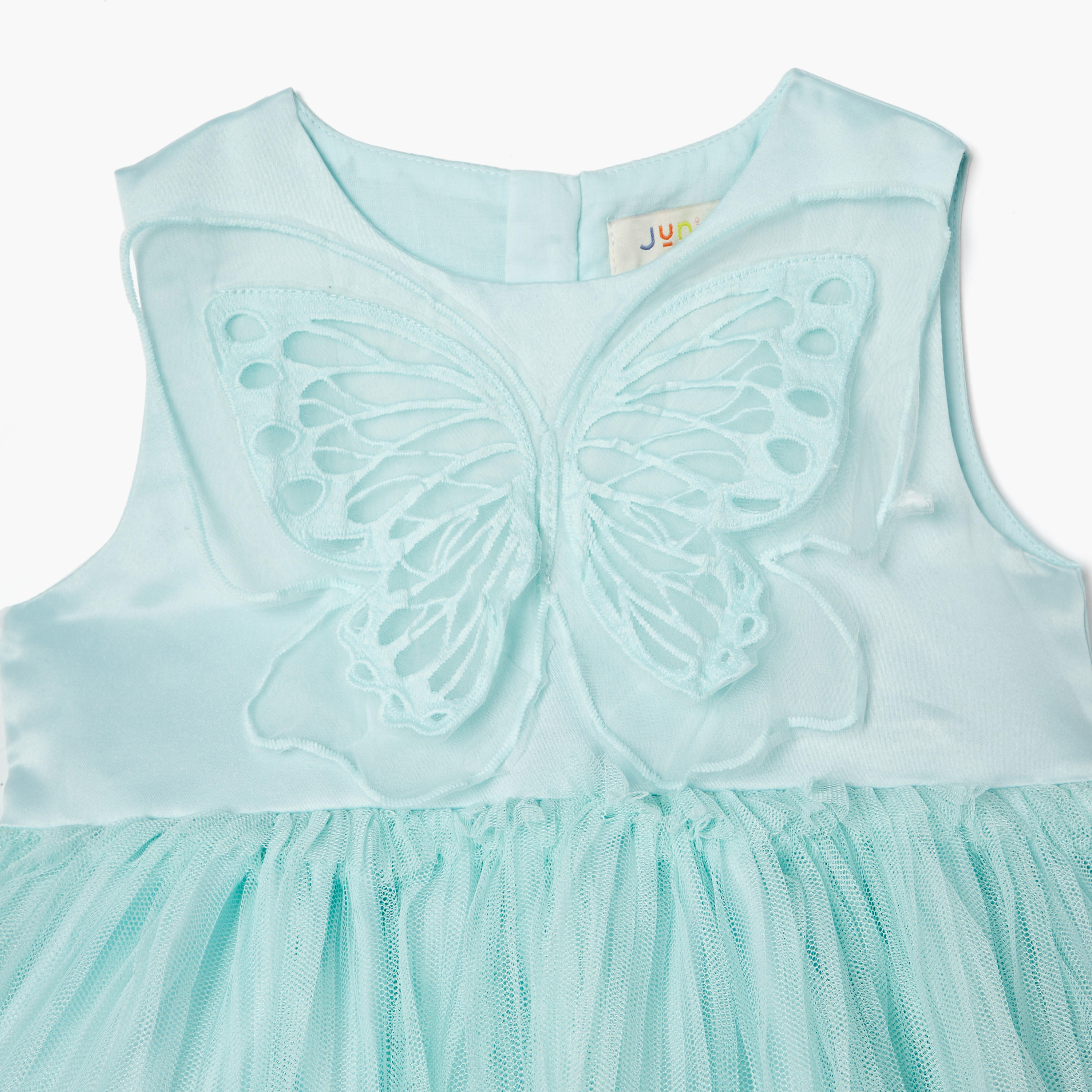 Juniors Butterfly Applique Sleeveless A-Line Dress with Zip Closure-baby-girls-clothing-dressesandjumpsuits-image-3