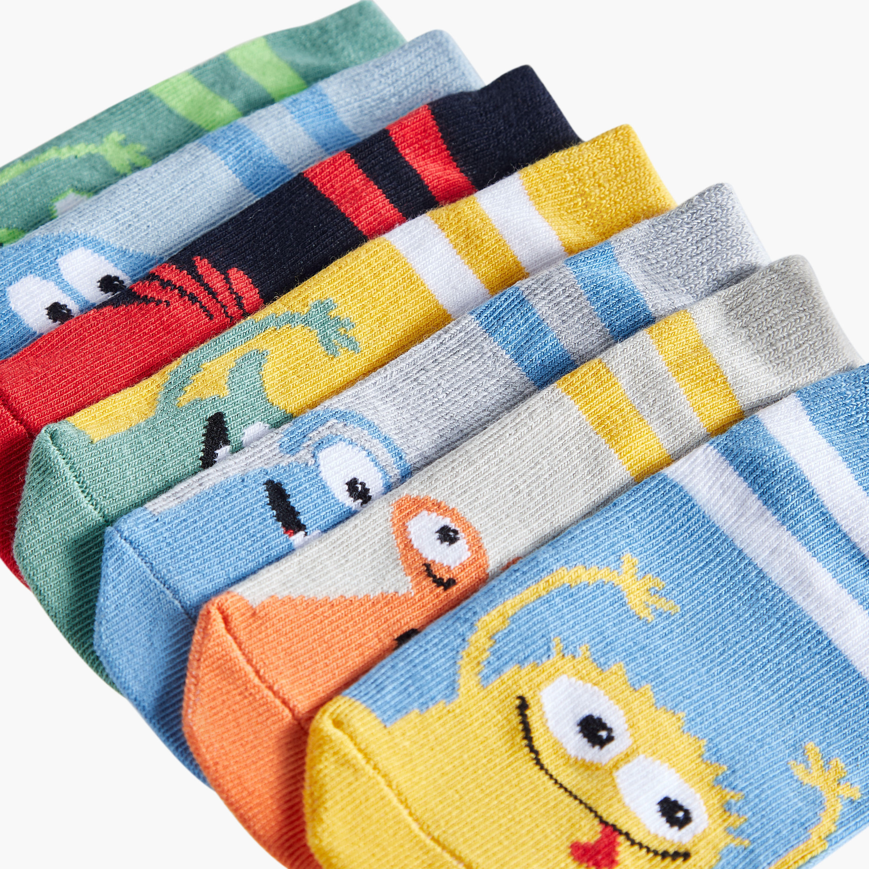 طقم جوارب طويلة 7 أزواج بطبعات حيوانات من جونيورز-boys-accessories-socks-image-4