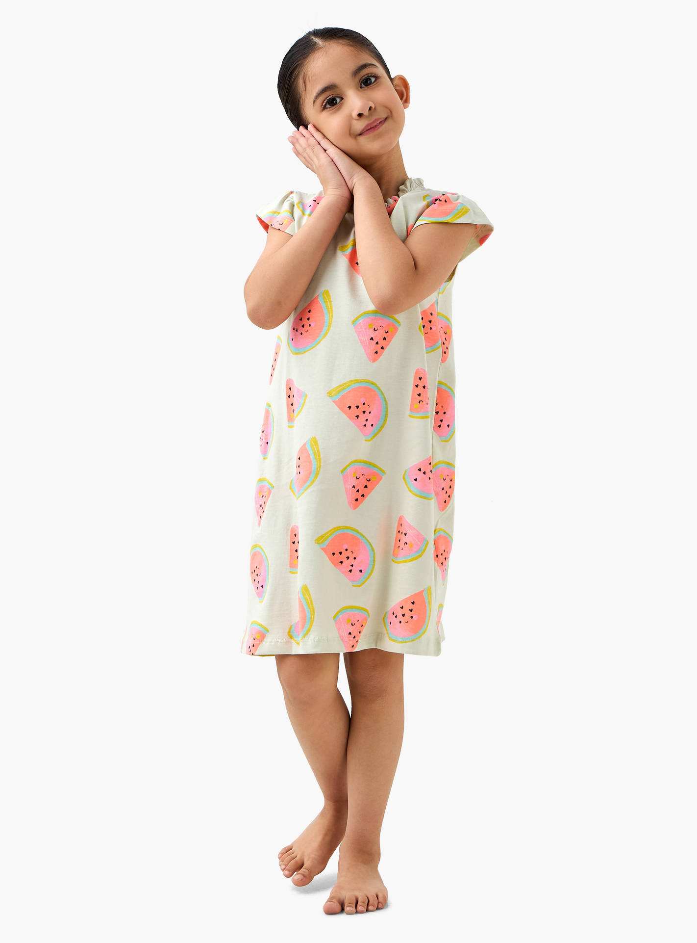 فستان نوم بطبعات فيري وياقة بايكريست وأكمام كاب من جونيورز - طقم من قطعتين-girls-clothing-nightwear-image-7