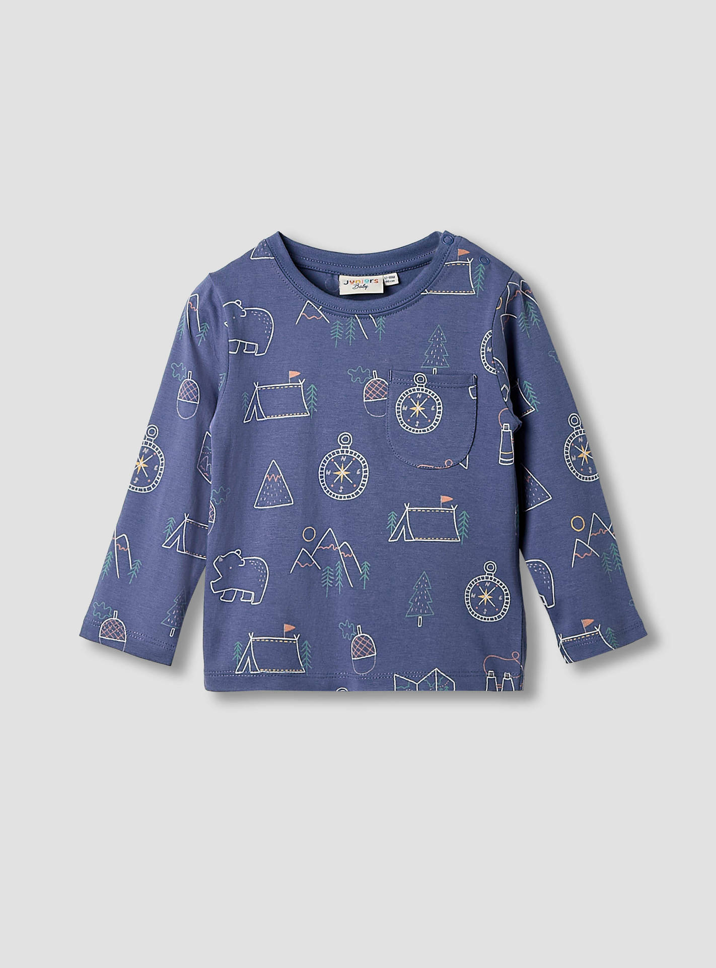 Juniors Boys T-shirt and Joggers Set with Print - Cotton - Long Sleeves - Crew Neck - Set of 3-baby-boys-clothing-setsandcoords-image-2