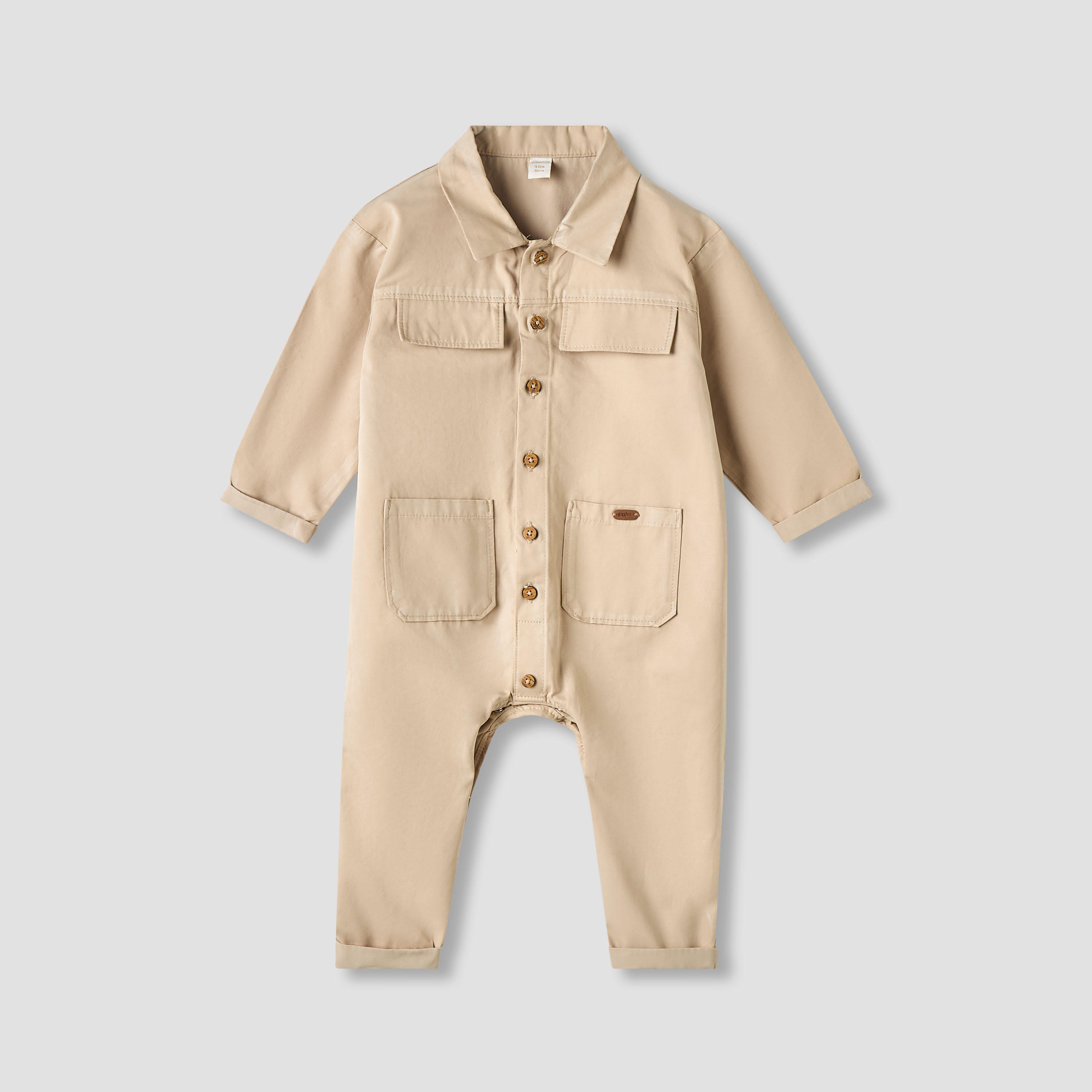 أفرول بياقة وجيوب وأكمام طويلة من جيجلز-baby-boys-clothing-rompers-image-1