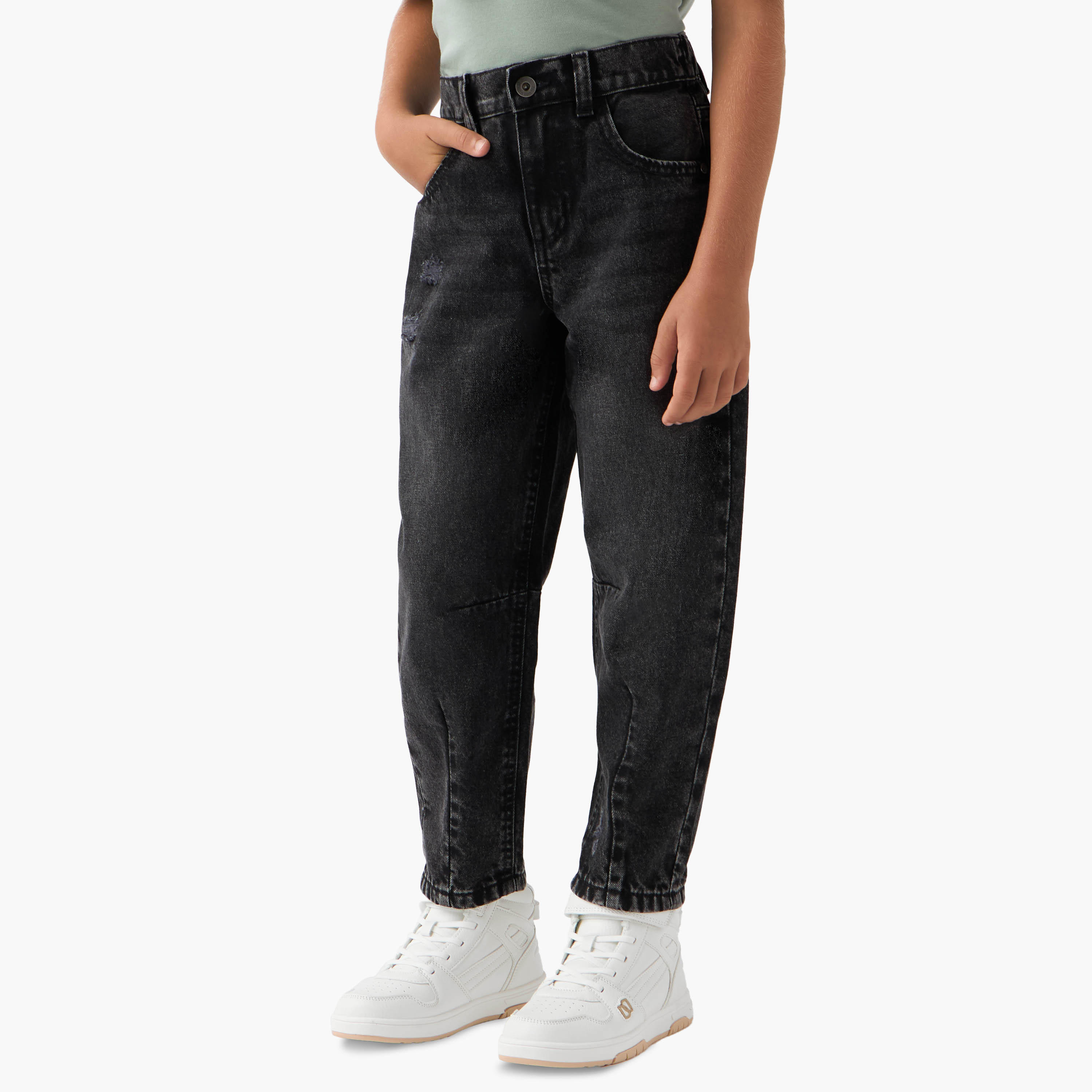 Buy Lee Cooper Boys' Solid Jeans with Pockets Online | Babyshop UAE