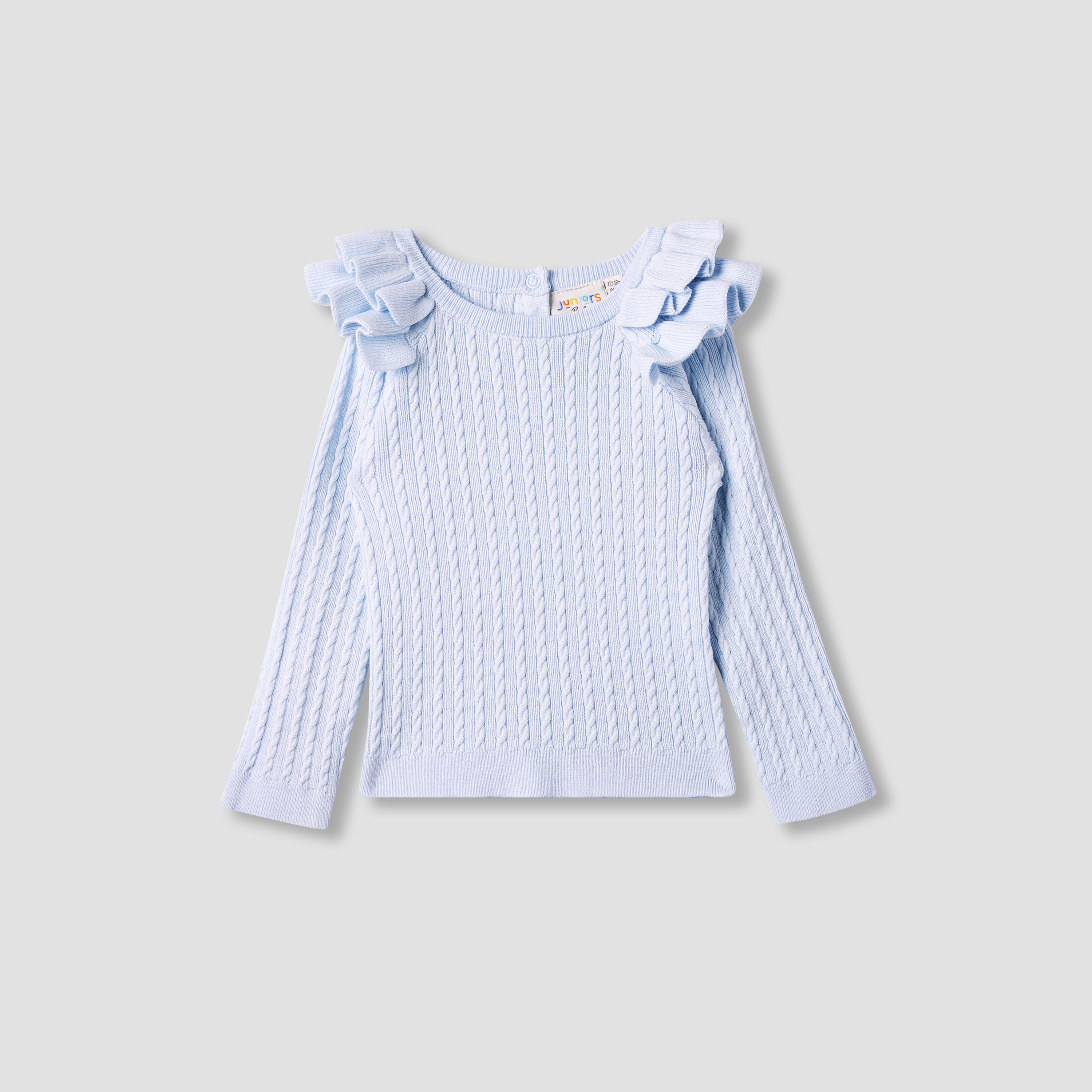 كنزة بارزة الملمس بأكمام طويلة وتفاصيل كشكش من جونيورز-baby-girls-clothing-jumpersandcardigans-image-1