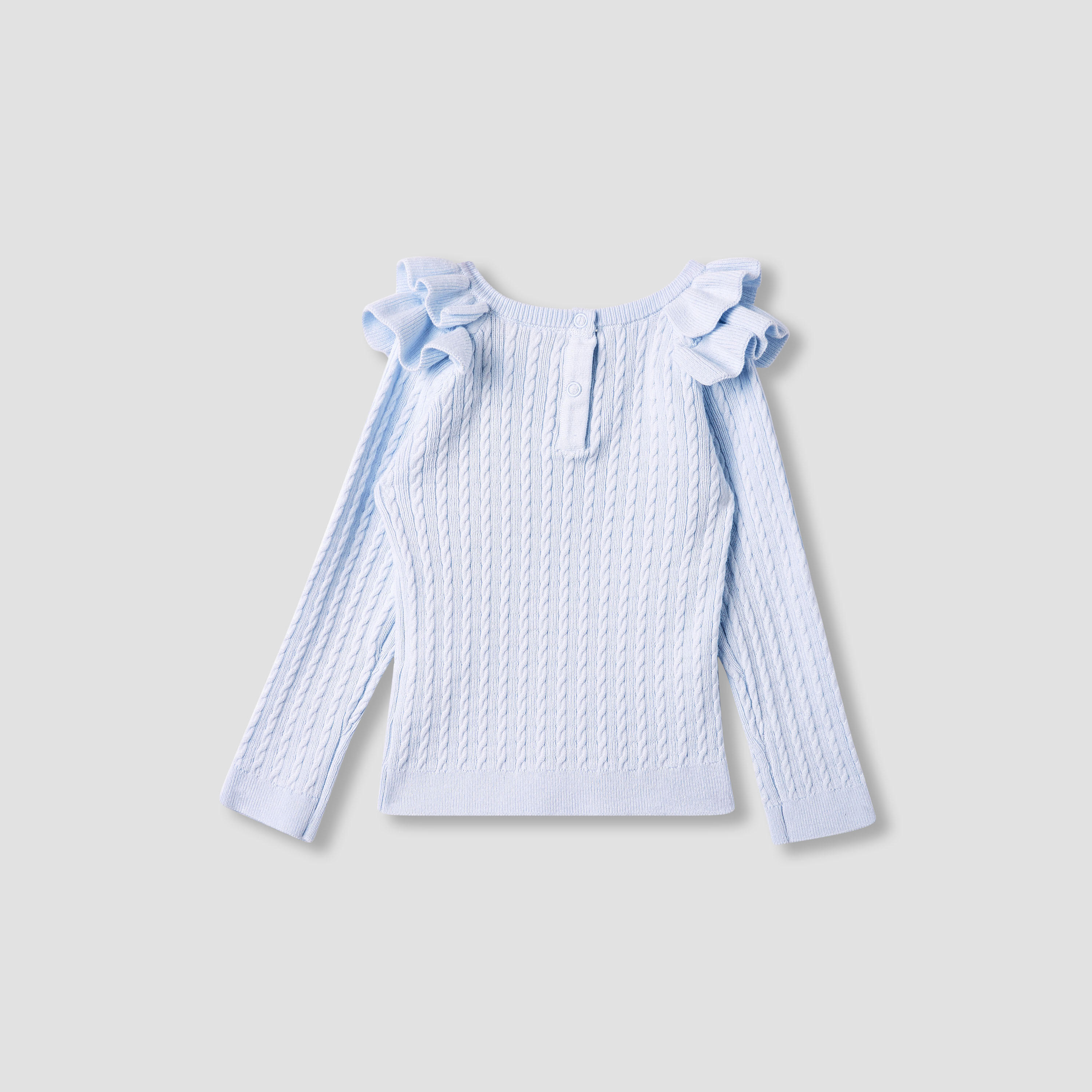 كنزة بارزة الملمس بأكمام طويلة وتفاصيل كشكش من جونيورز-baby-girls-clothing-jumpersandcardigans-image-2