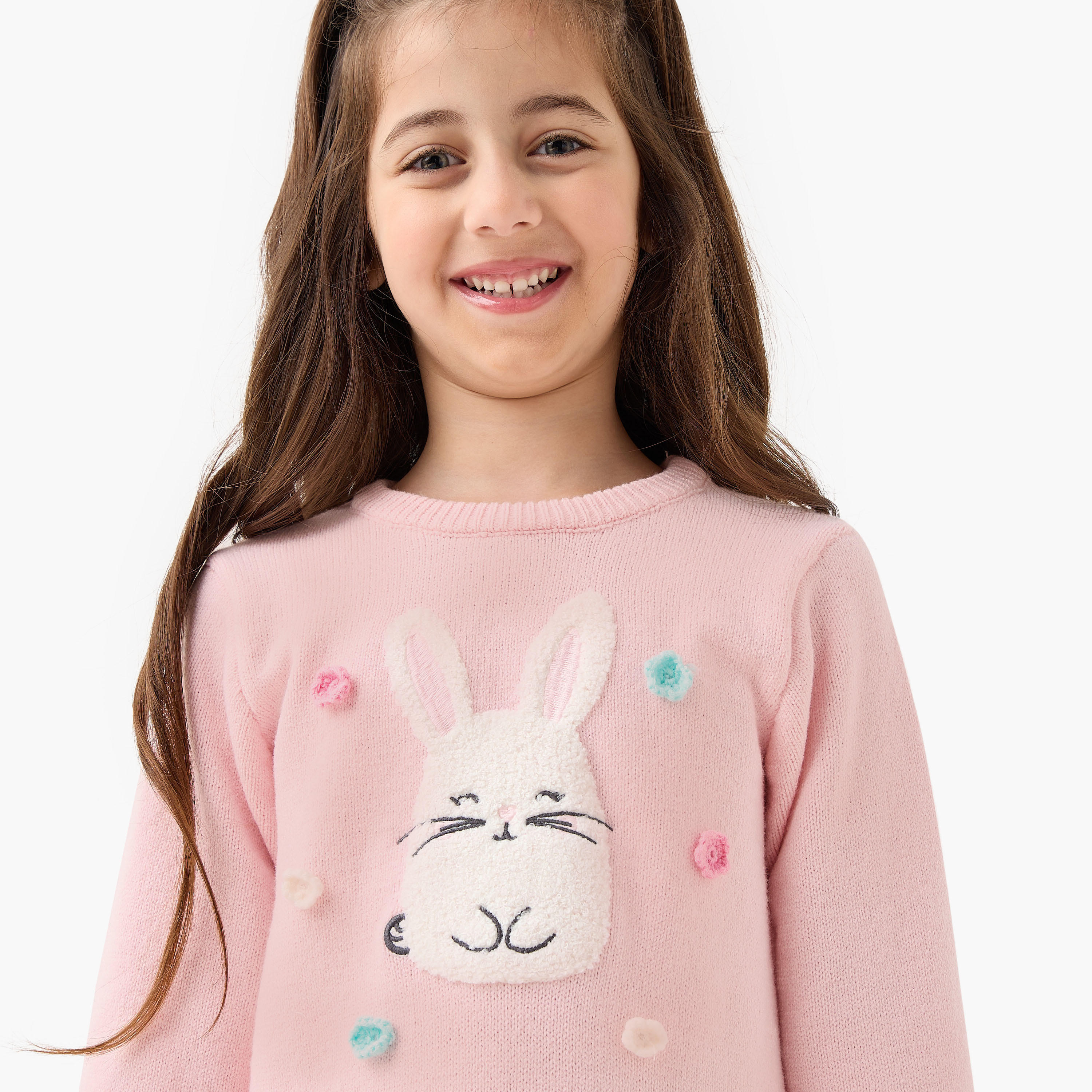 فستان مزين بأرنب وكشكش من جونيورز-girls-clothing-winterwear-dresses-image-5