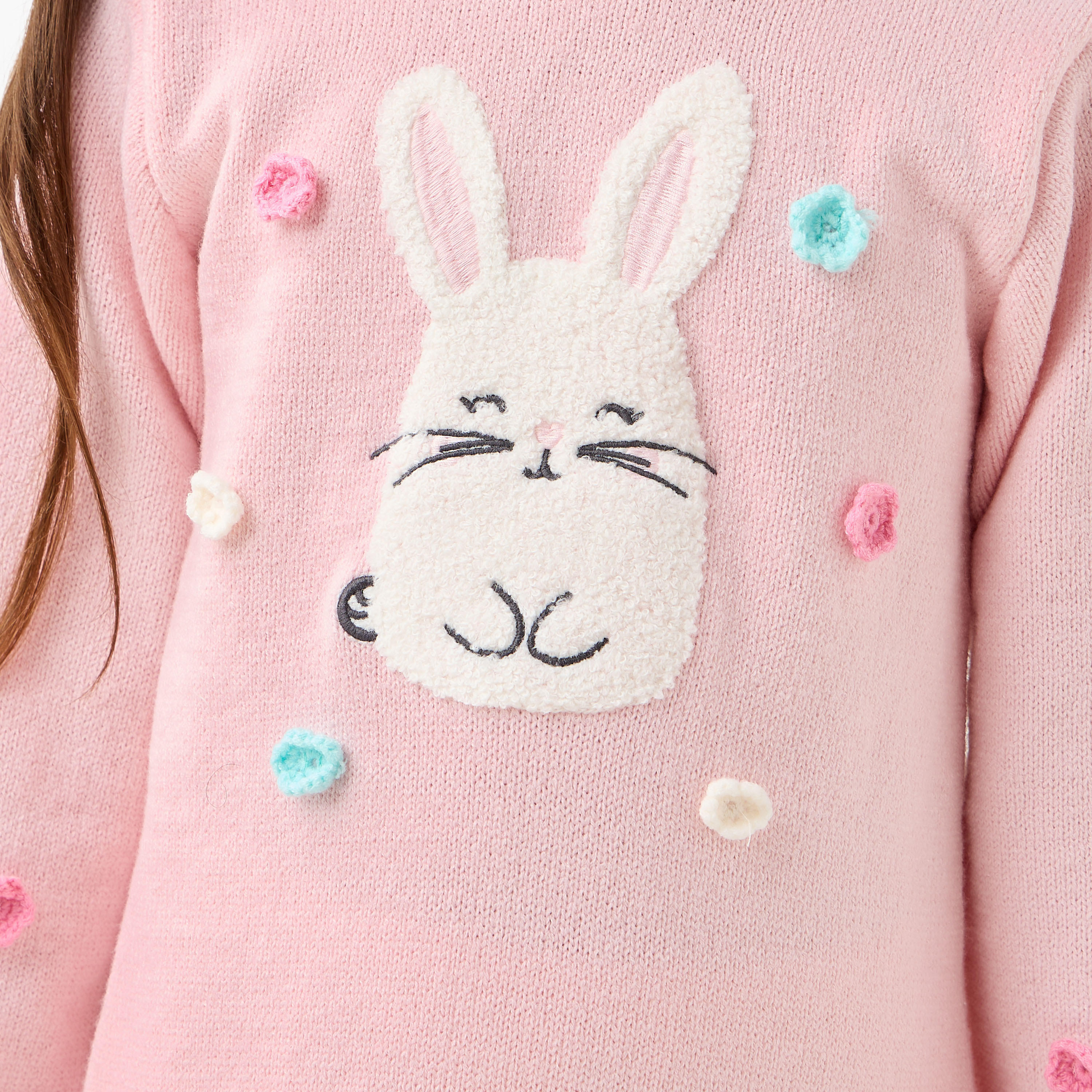 فستان مزين بأرنب وكشكش من جونيورز-girls-clothing-winterwear-dresses-image-6