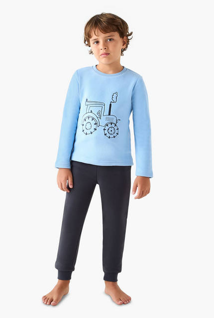 طقم بيجاما بأكمام طويلة وياقة ضيقة وتطريز للأولاد من جونيورز-boys-clothing-nightwear-image-1