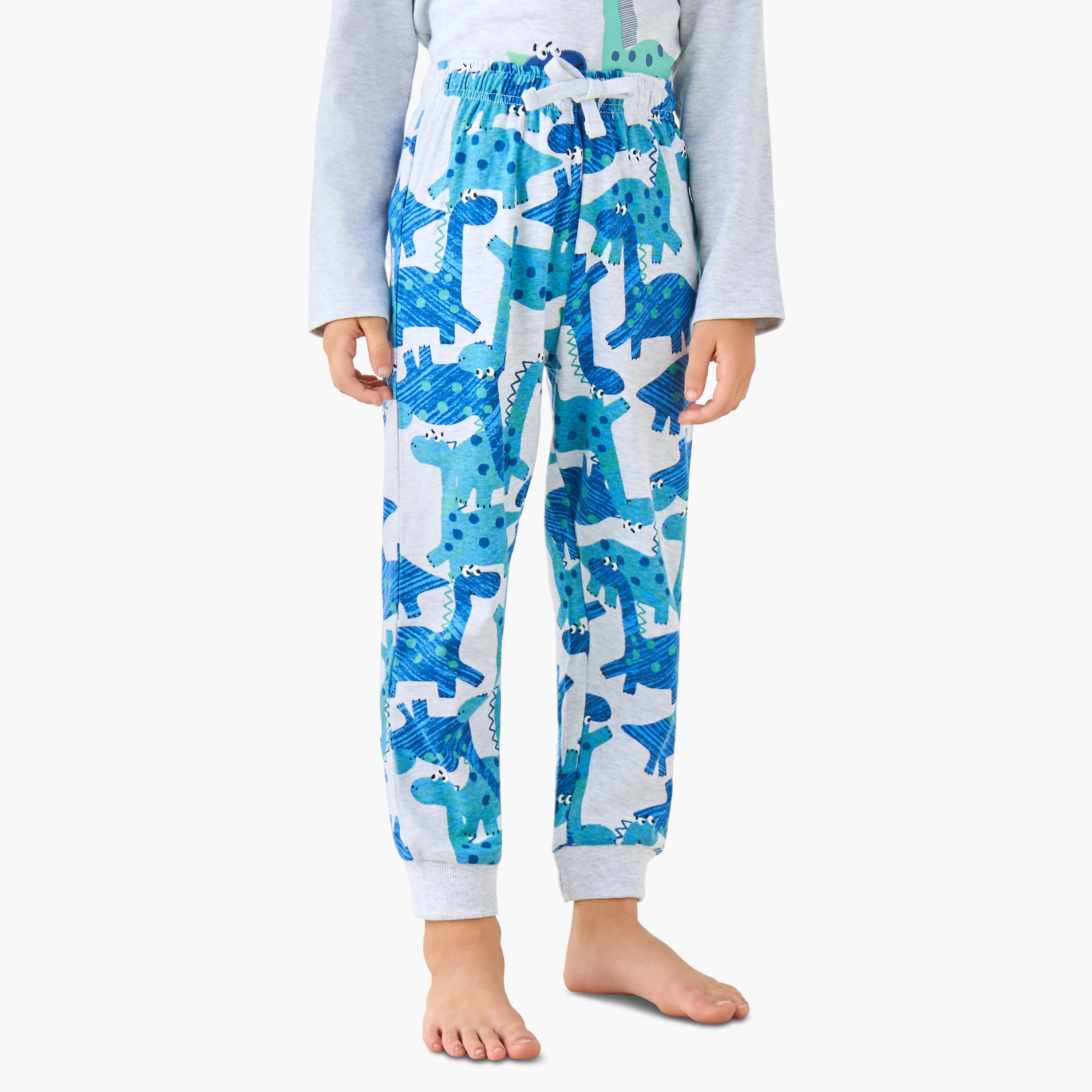 طقم بيجاما قطن بياقة ضيقة وأكمام طويلة وطبعات من جونيورز-boys-clothing-nightwear-image-3