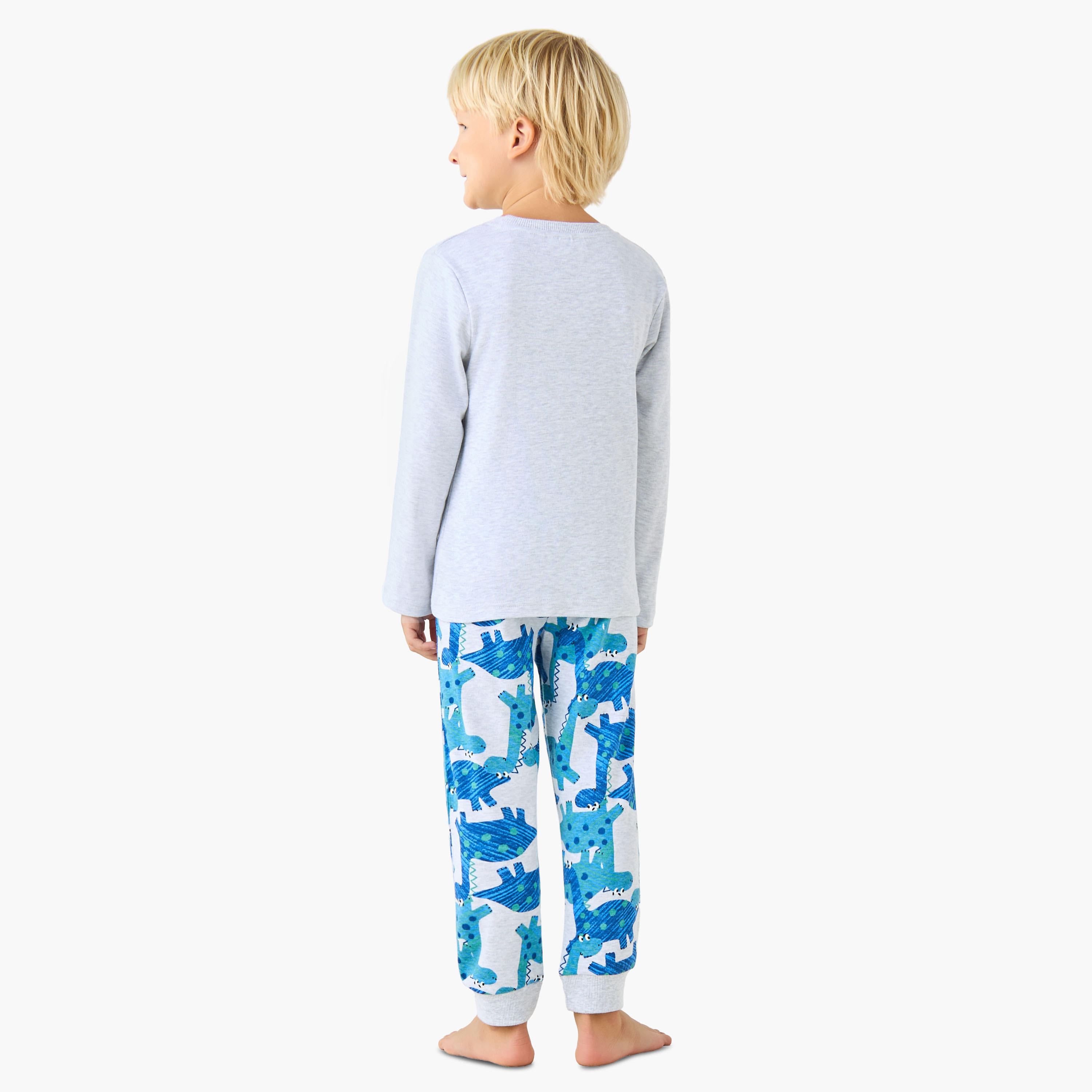 طقم بيجاما قطن بياقة ضيقة وأكمام طويلة وطبعات من جونيورز-boys-clothing-nightwear-image-4