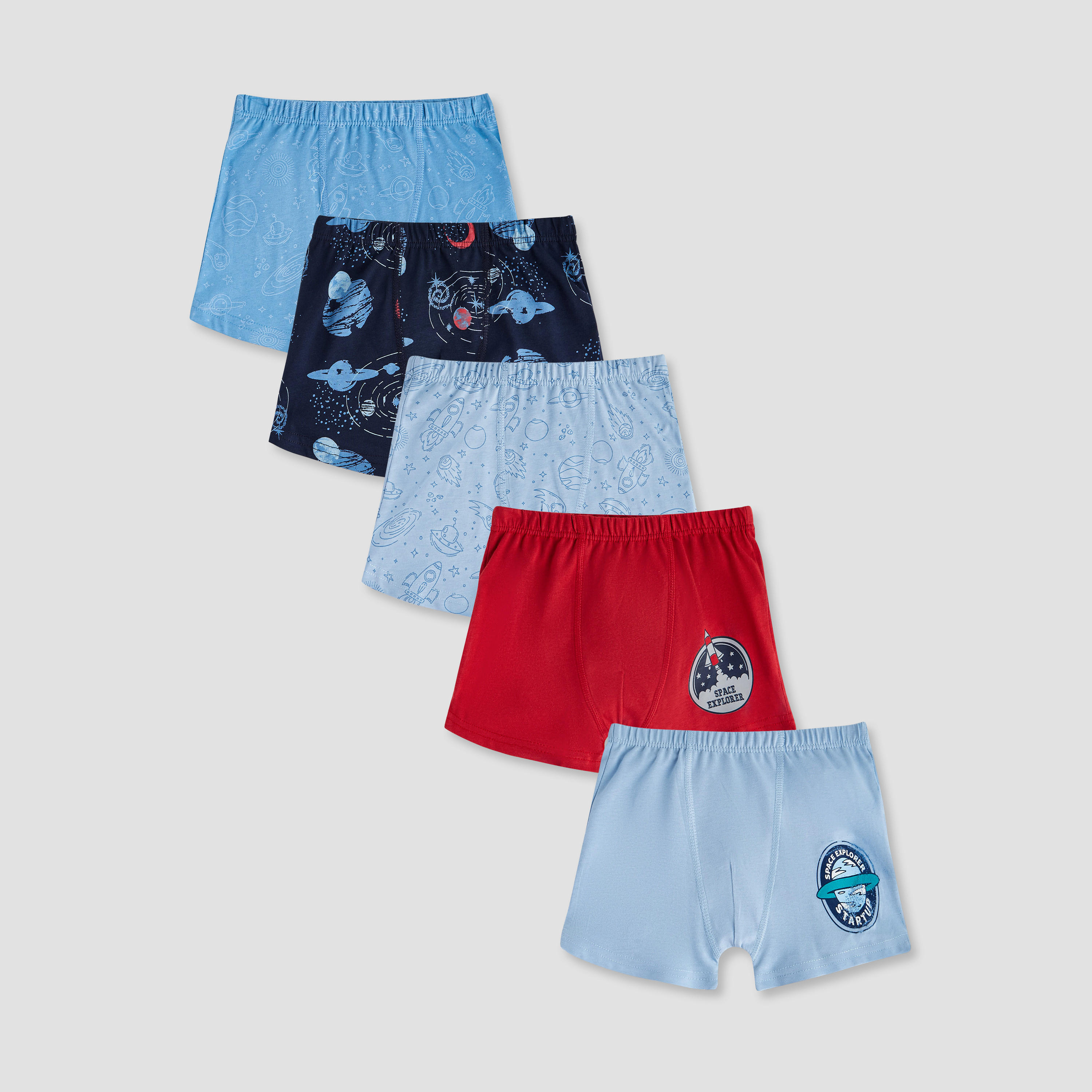 Buy Juniors Boys Boxers with Space Print - Cotton - Set of 5 Online ...