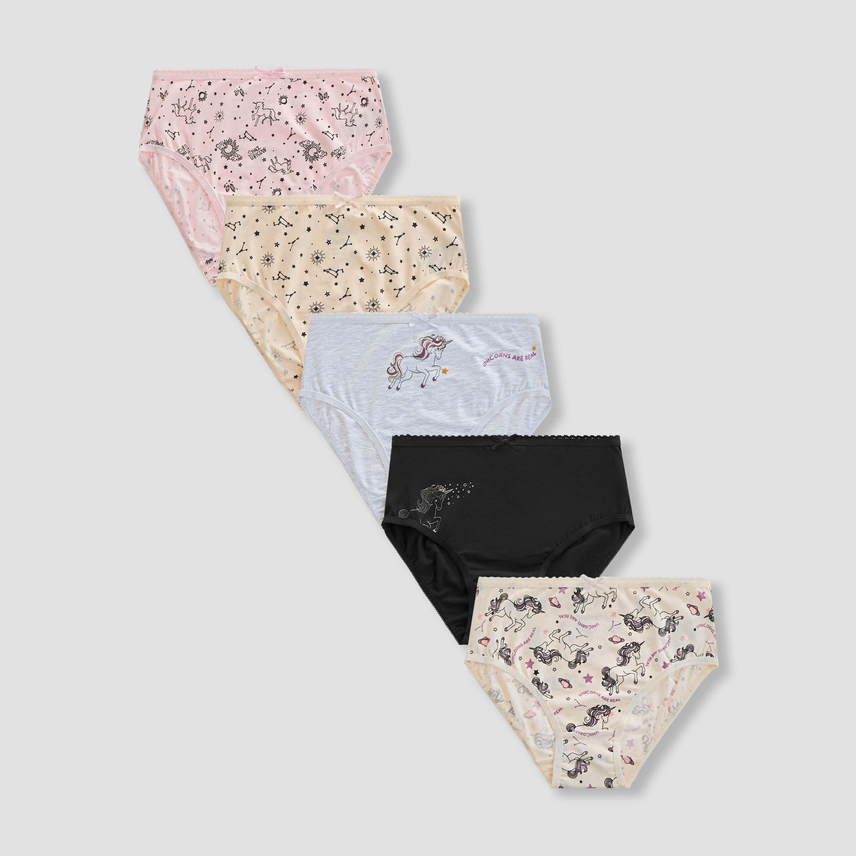 سراويل داخلية قطن بطبعات متنوعة للبنات من جونيورز - طقم 5 قطع-girls-clothing-innerwear-panties-image-1