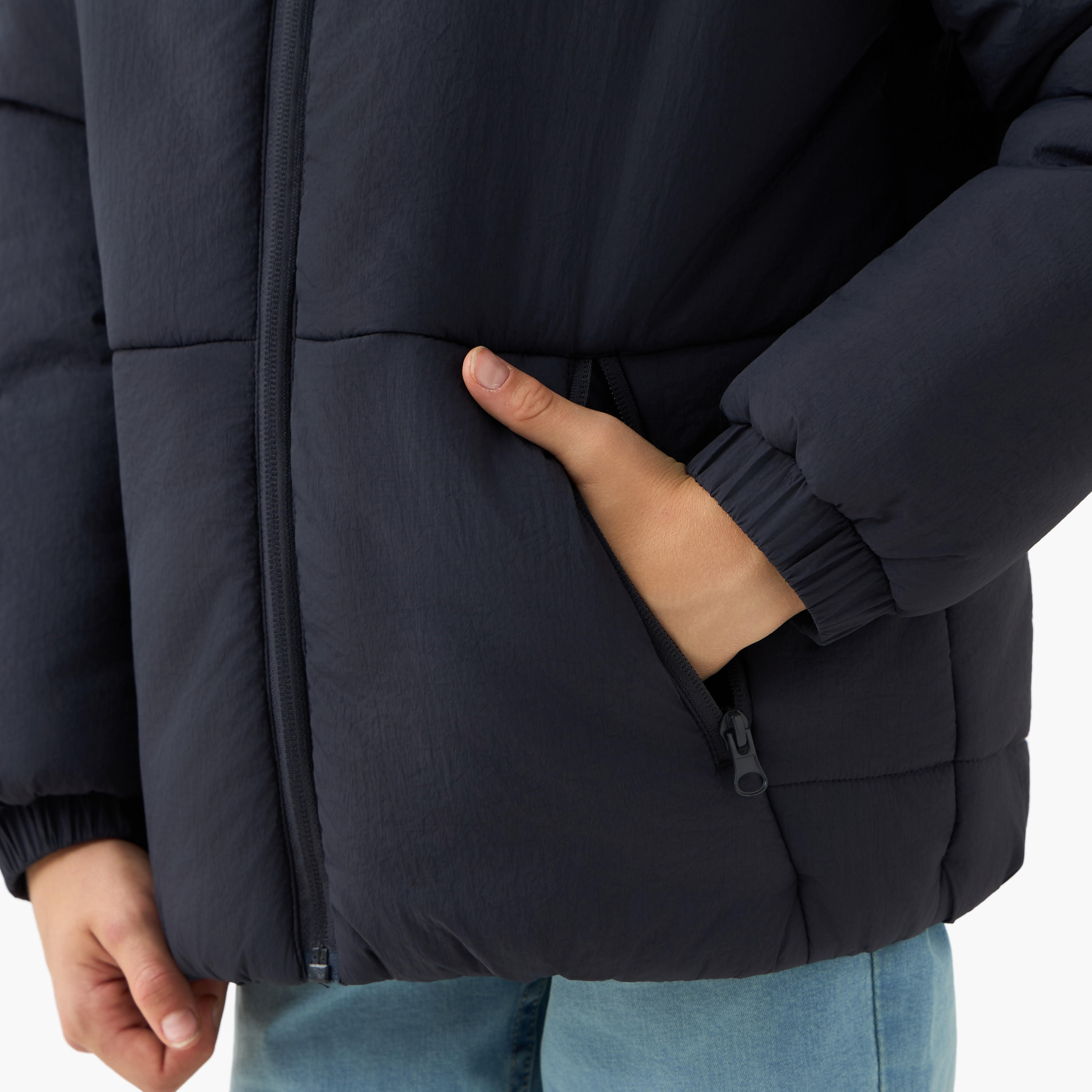 جاكيت سادة مبطن بقبعة وسحّاب إغلاق وجيوب من جونيورز-boys-clothing-jacketsandcoats-image-4