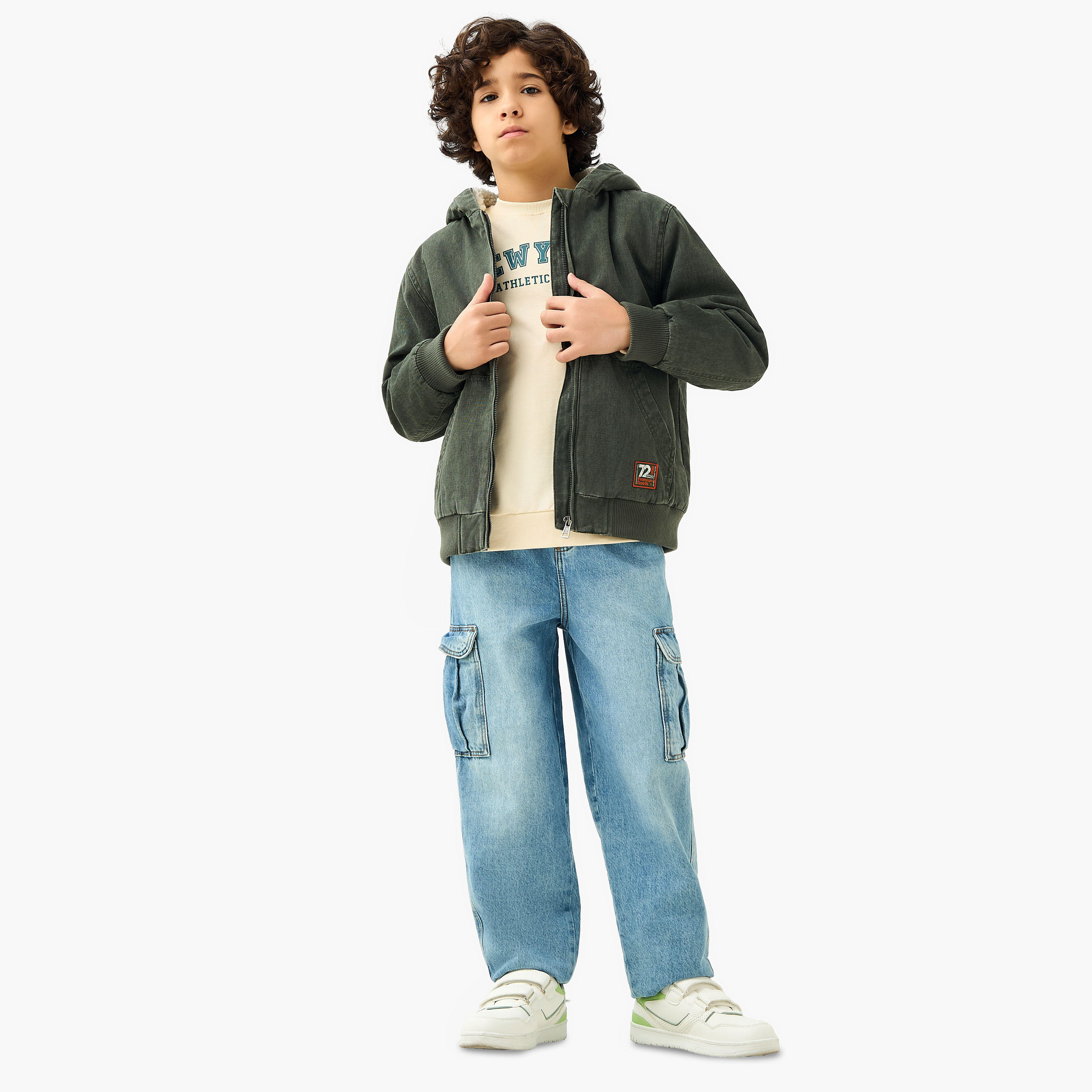 Juniors Sherpa Lined Hooded Heavy Jacket with Zip Closure-boys-clothing-jacketsandcoats-image-2