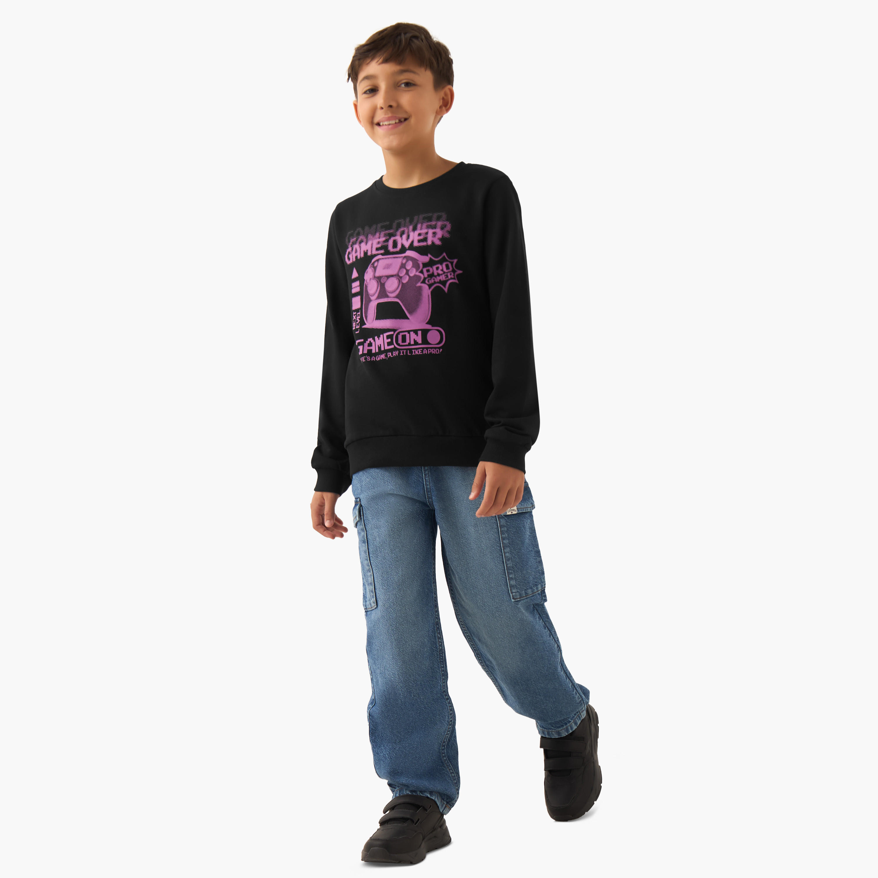 سويت شيرت بأكمام طويلة وطبعات جرافيك من جونيورز-boys-clothing-winterwear-sweatshirts-image-2