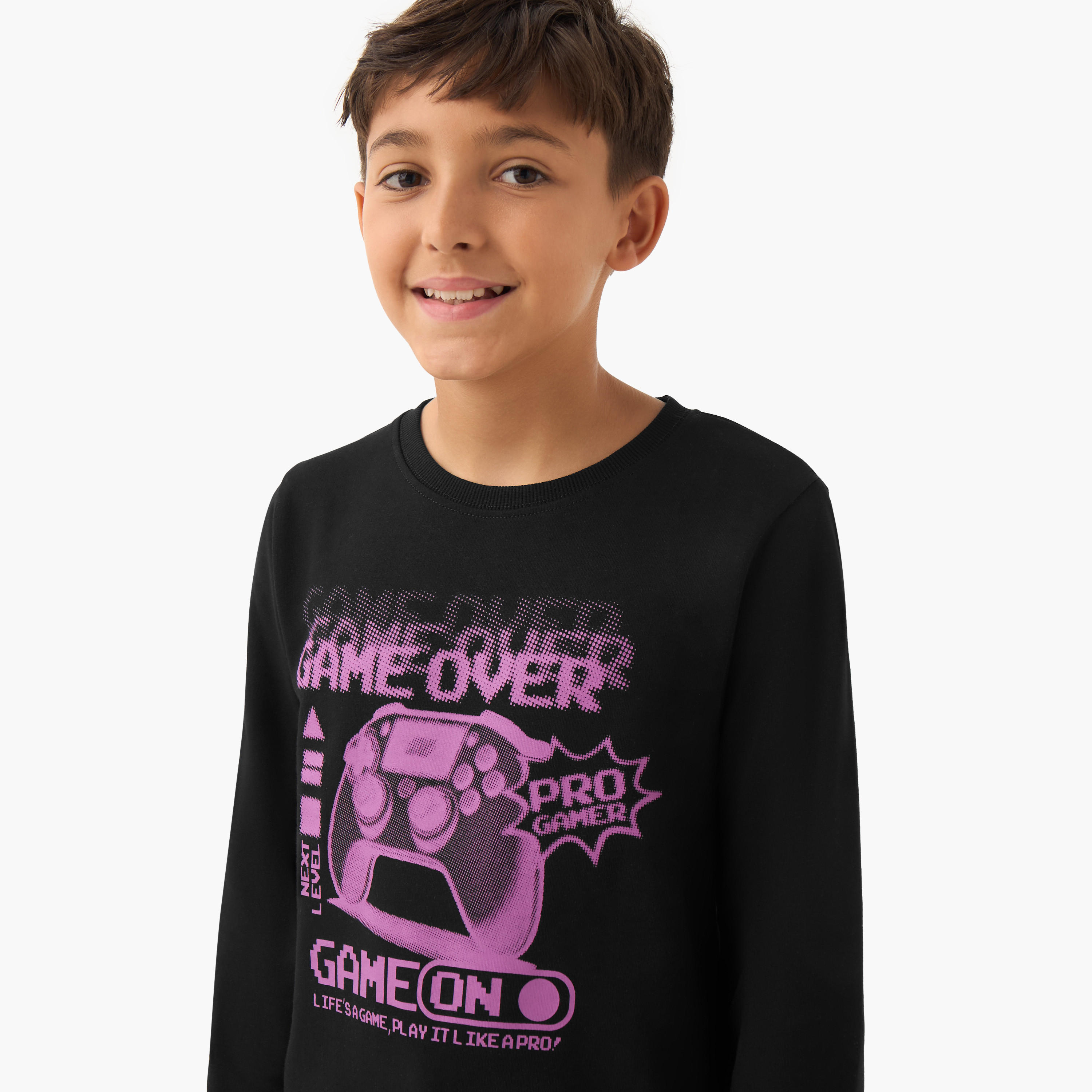 سويت شيرت بأكمام طويلة وطبعات جرافيك من جونيورز-boys-clothing-winterwear-sweatshirts-image-4