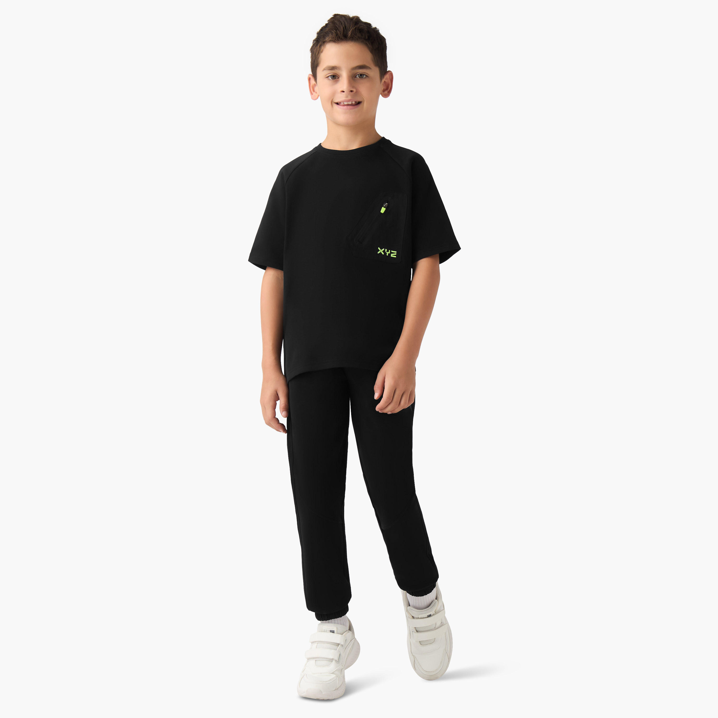 بنطلون رياضي للأولاد من مزيج قطني بجيوب وخصر برباط من أكس واي زي-boys-clothing-bottoms-joggersandtrackpants-image-2
