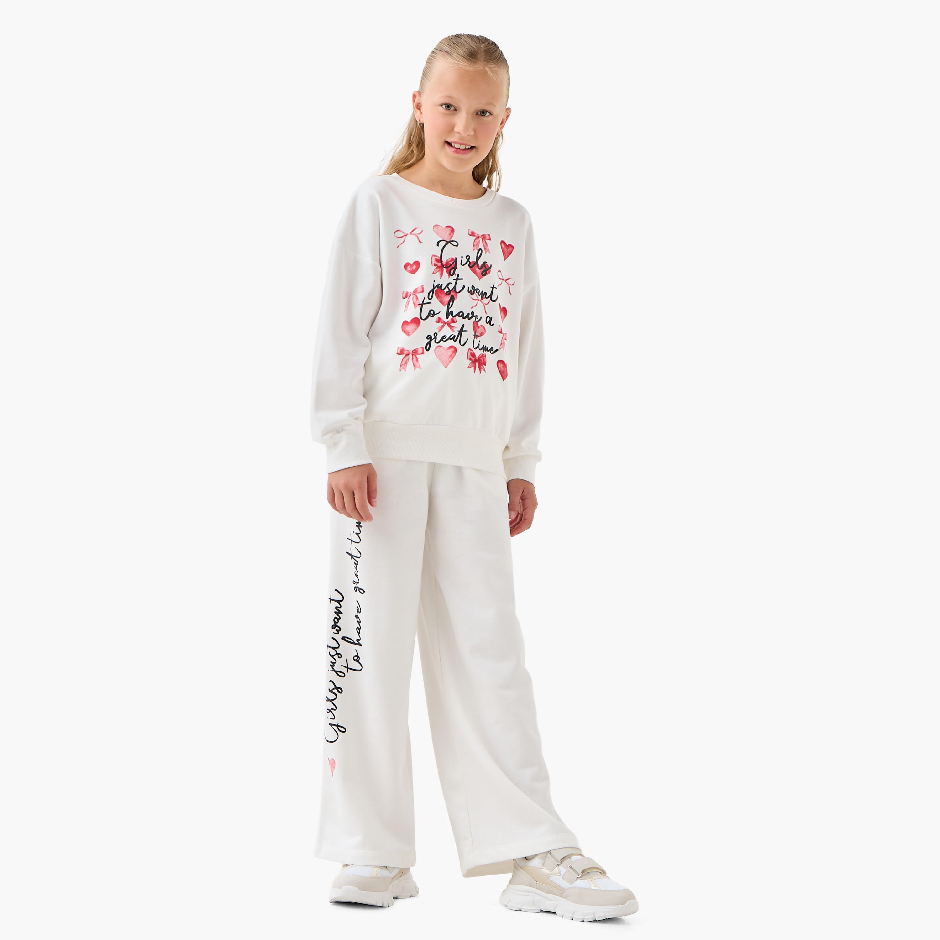 Juniors Girls Track Pants with Pockets - Cotton - Elasticated Drawstring-girls-clothing-bottoms-joggersandtrackpants-image-2