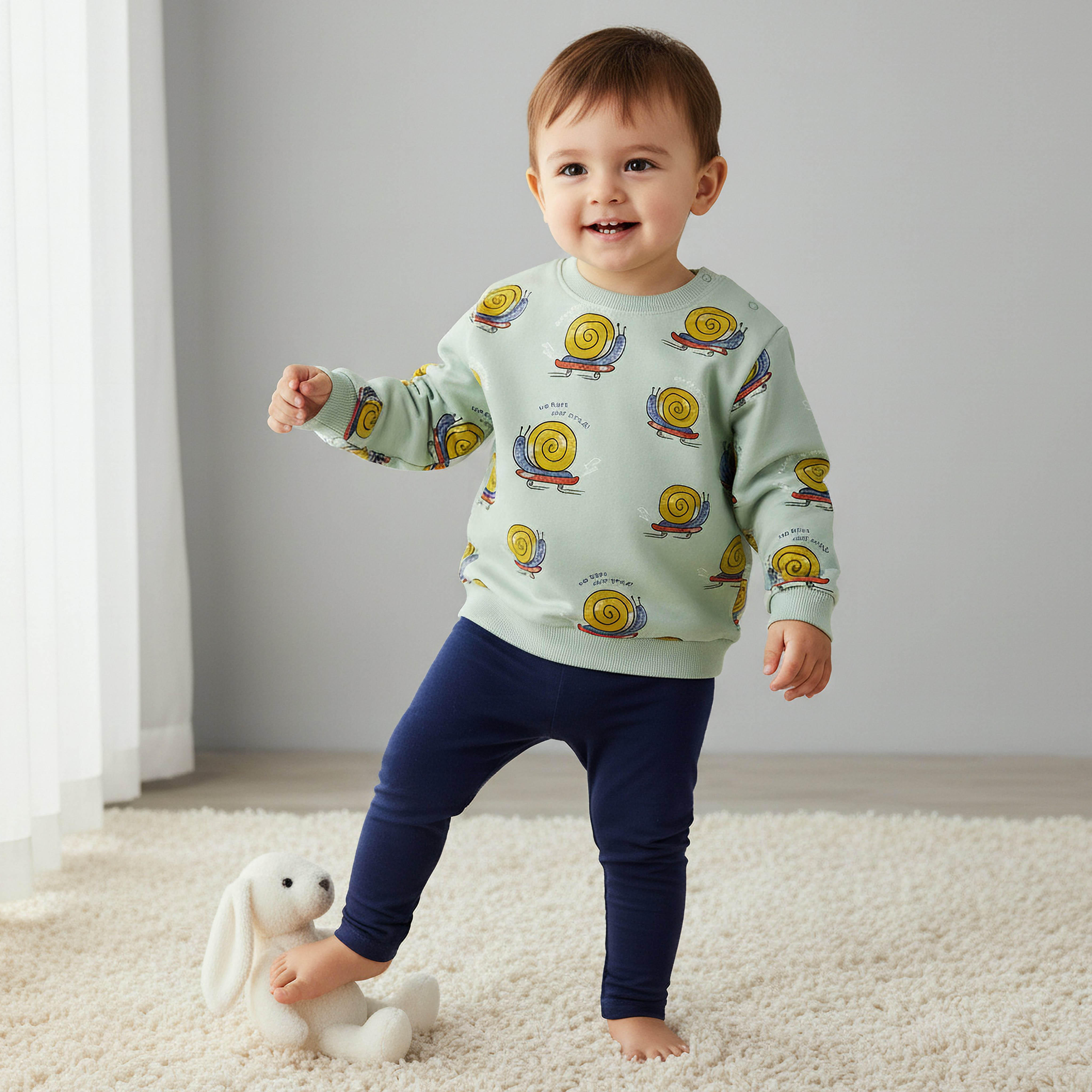سويت شيرت بطبعات حلزون وأكمام طويلة من جونيورز-baby-boys-clothing-sweatshirts-image-1
