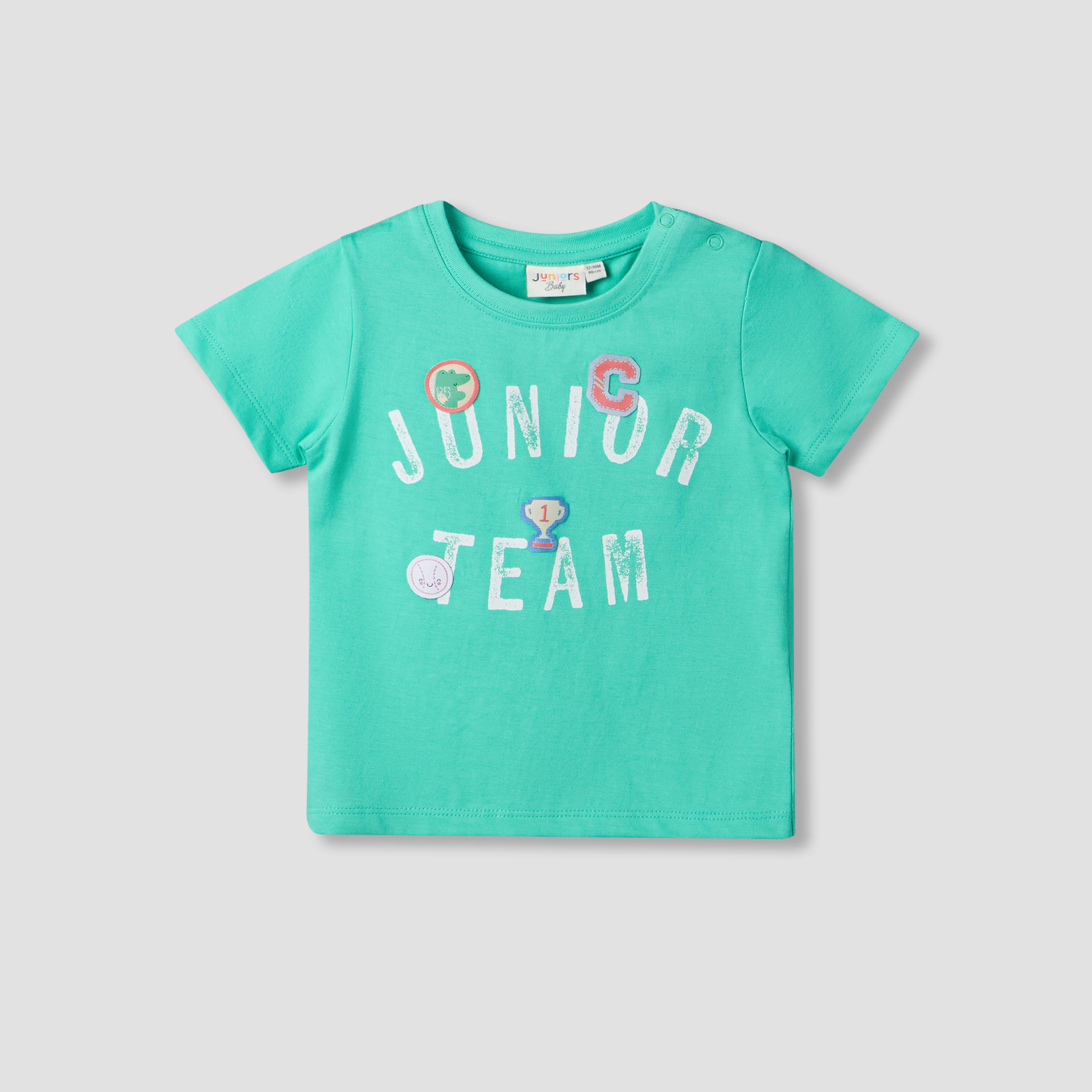 تيشيرتات بياقة مستديرة وأكمام قصيرة وطبعات مع شورت من جونيورز - طقم 3 قطع-baby-boys-clothing-setsandcoords-image-3