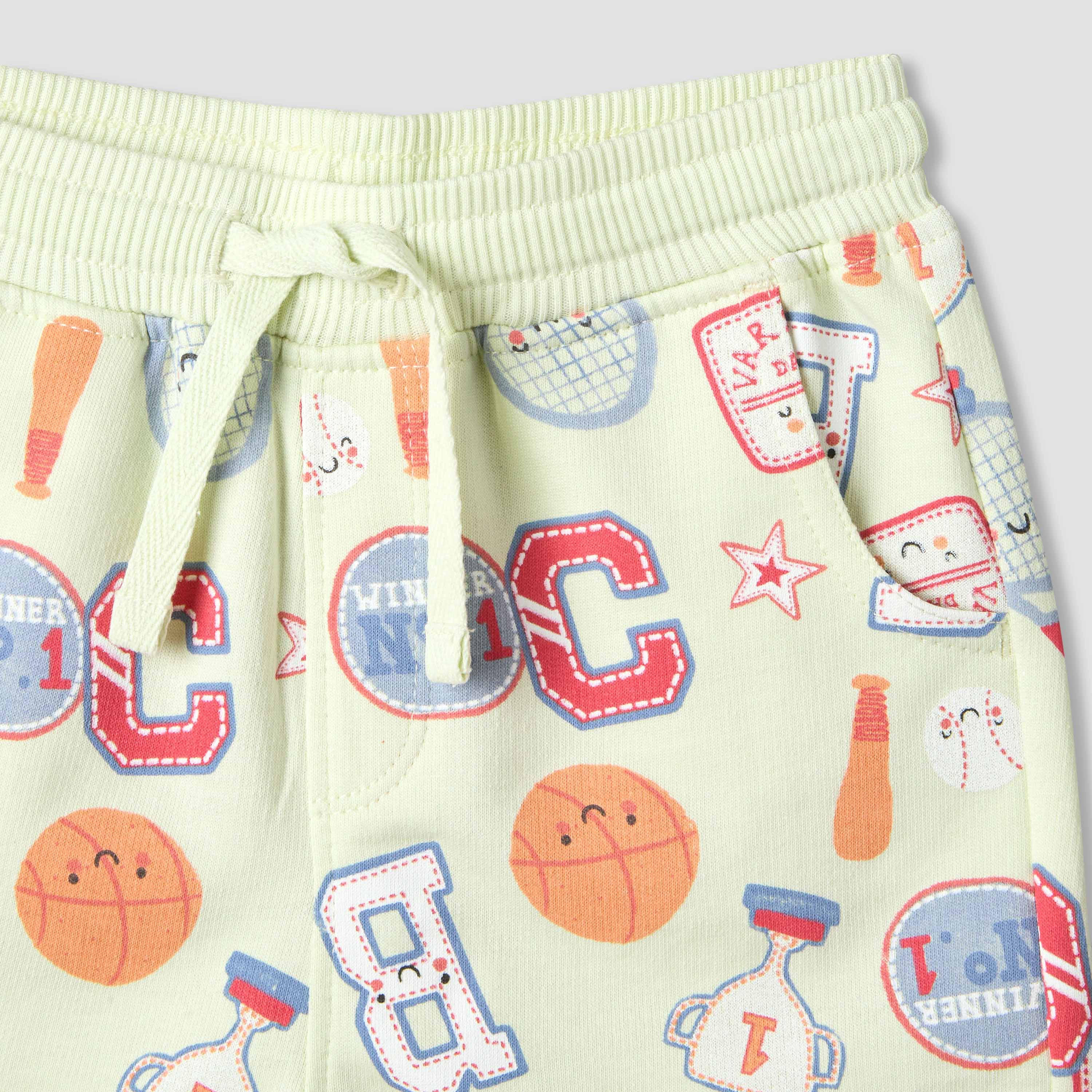 تيشيرتات بياقة مستديرة وأكمام قصيرة وطبعات مع شورت من جونيورز - طقم 3 قطع-baby-boys-clothing-setsandcoords-image-8