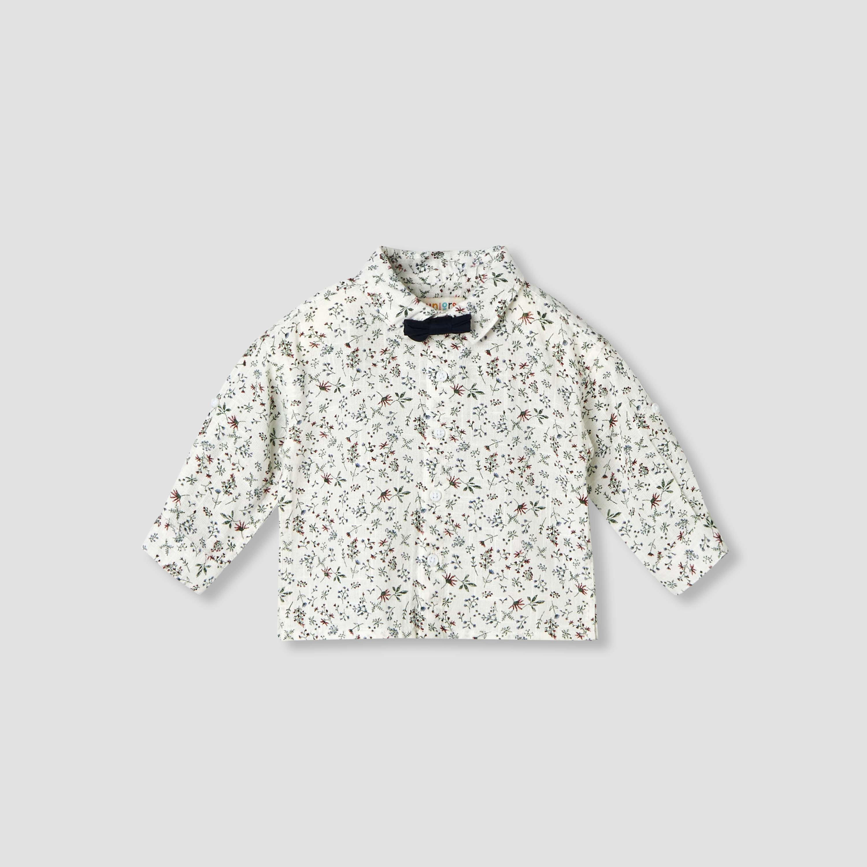 طقم قميص بياقة وأكمام قصيرة وشورت مع فيونكة وحمالات من جونيورز-baby-boys-clothing-setsandcoords-image-3