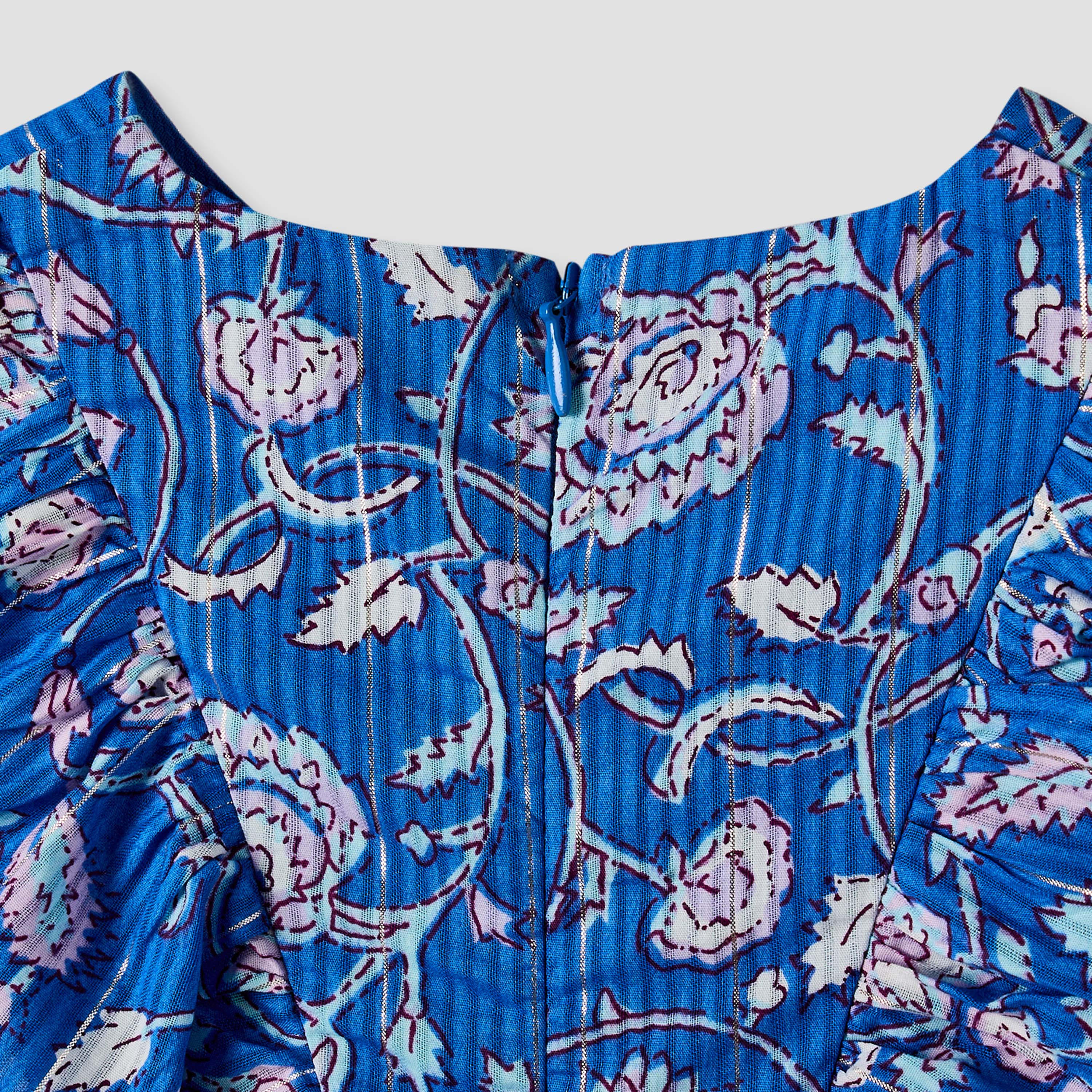 فستان متعدد الطبقات بطول الركبة وياقة مستديرة وأكمام قصيرة وطبعات زهرية من إليجو-girls-clothing-dressesandjumpsuits-image-5