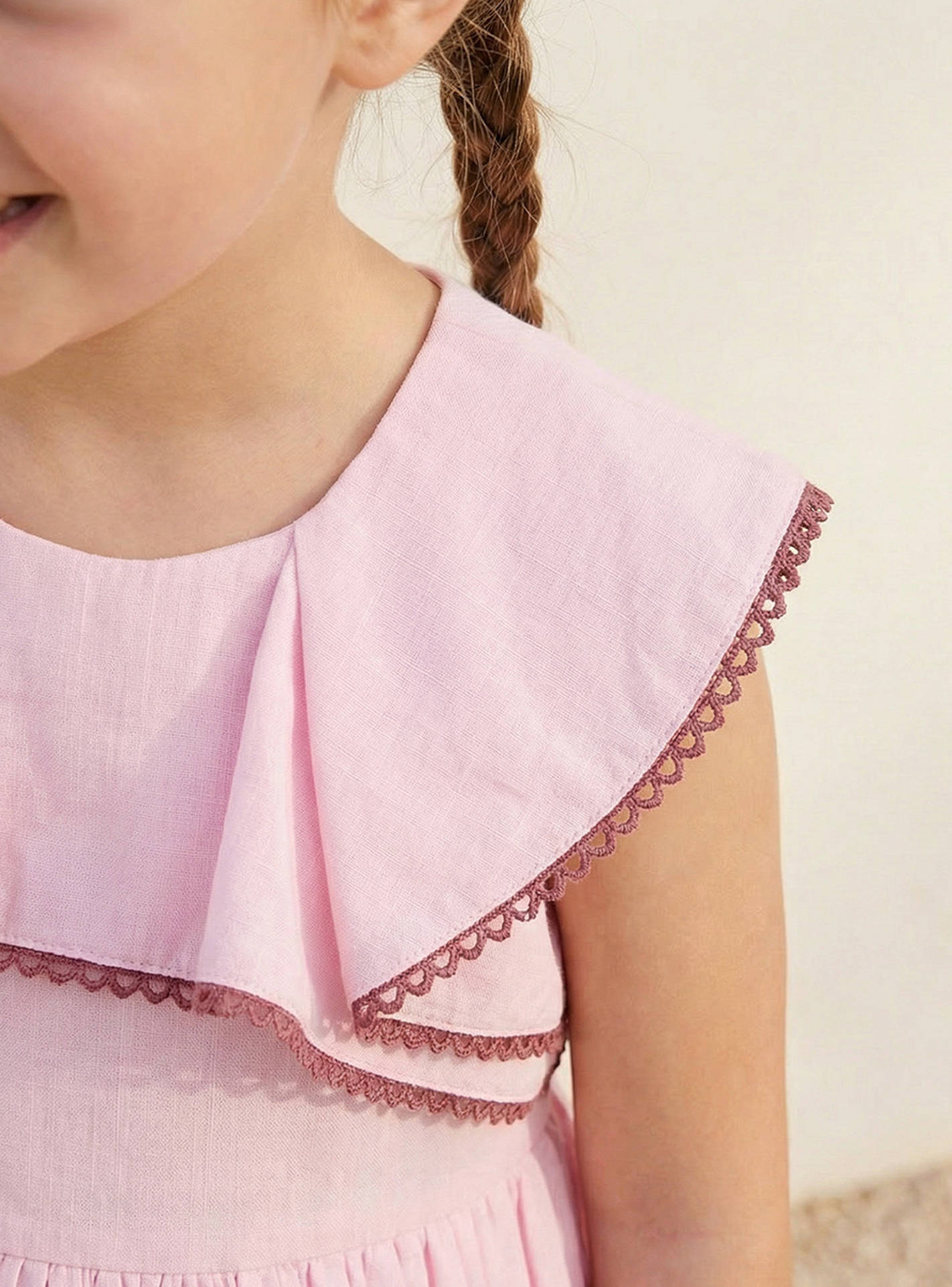 فستان بقصة إيه لاين بطول الركبة بدون أكمام وياقة مستديرة وتفاصيل دانتيل من إليجو-girls-clothing-dressesandjumpsuits-image-5