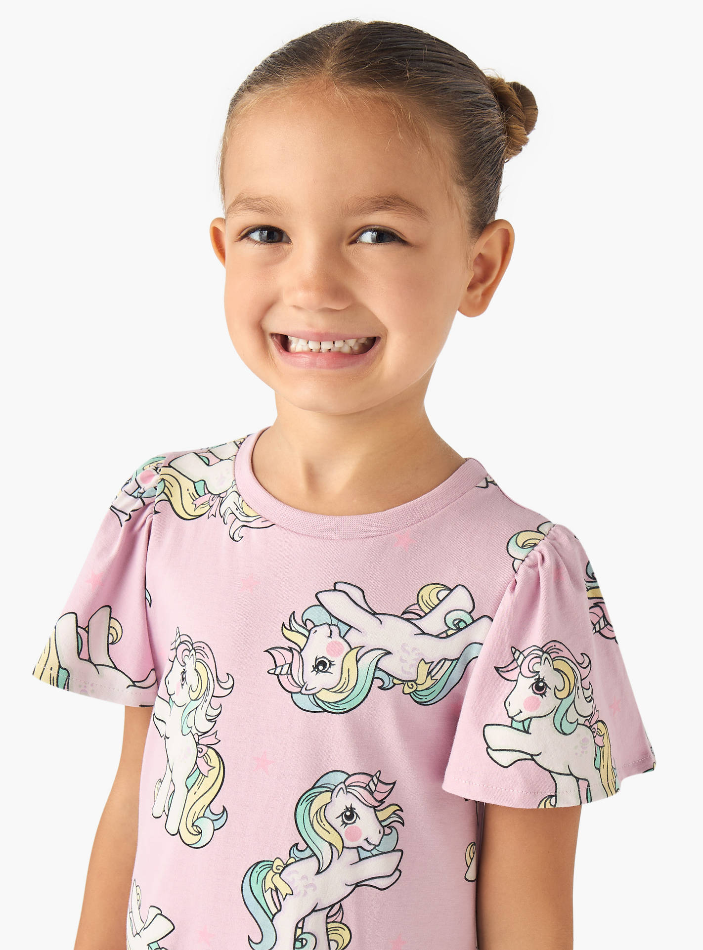 فستان إيه لاين متوسط الطول بطبعات ماي ليتل بوني وياقة مستديرة وأكمام قصيرة من هاسبرو-girls-clothing-dressesandjumpsuits-image-4