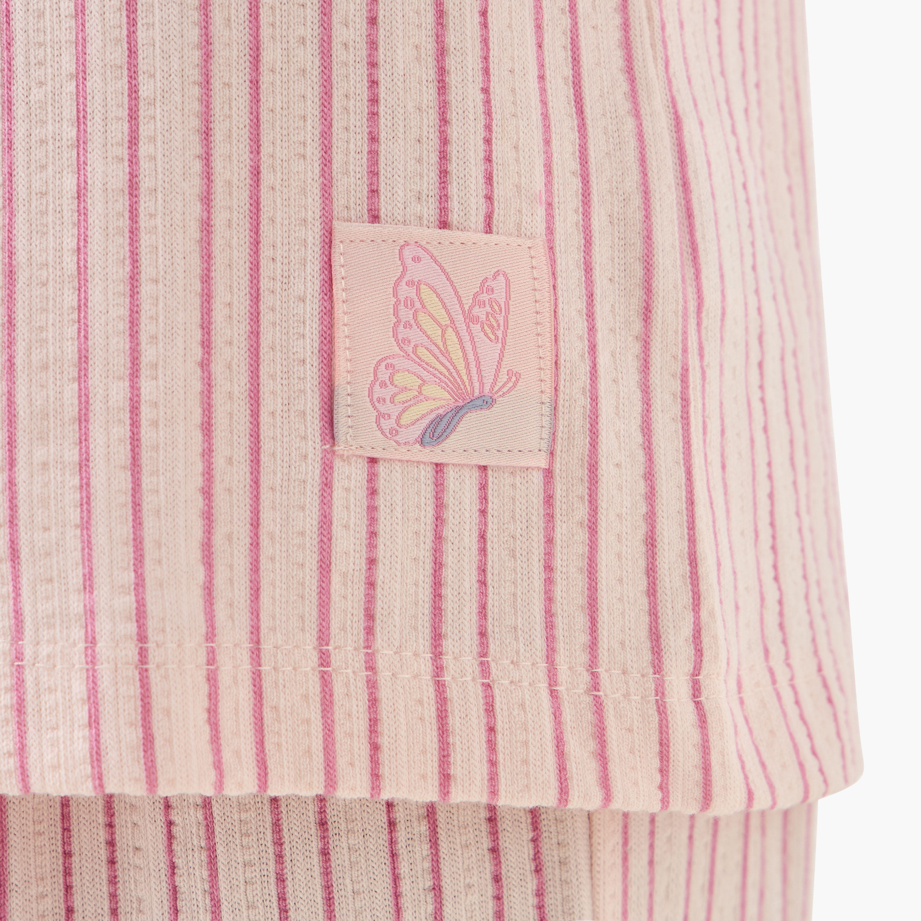 طقم بيجاما قطن بياقة وأكمام طويلة مخططة من جونيورز-girls-clothing-nightwear-image-6