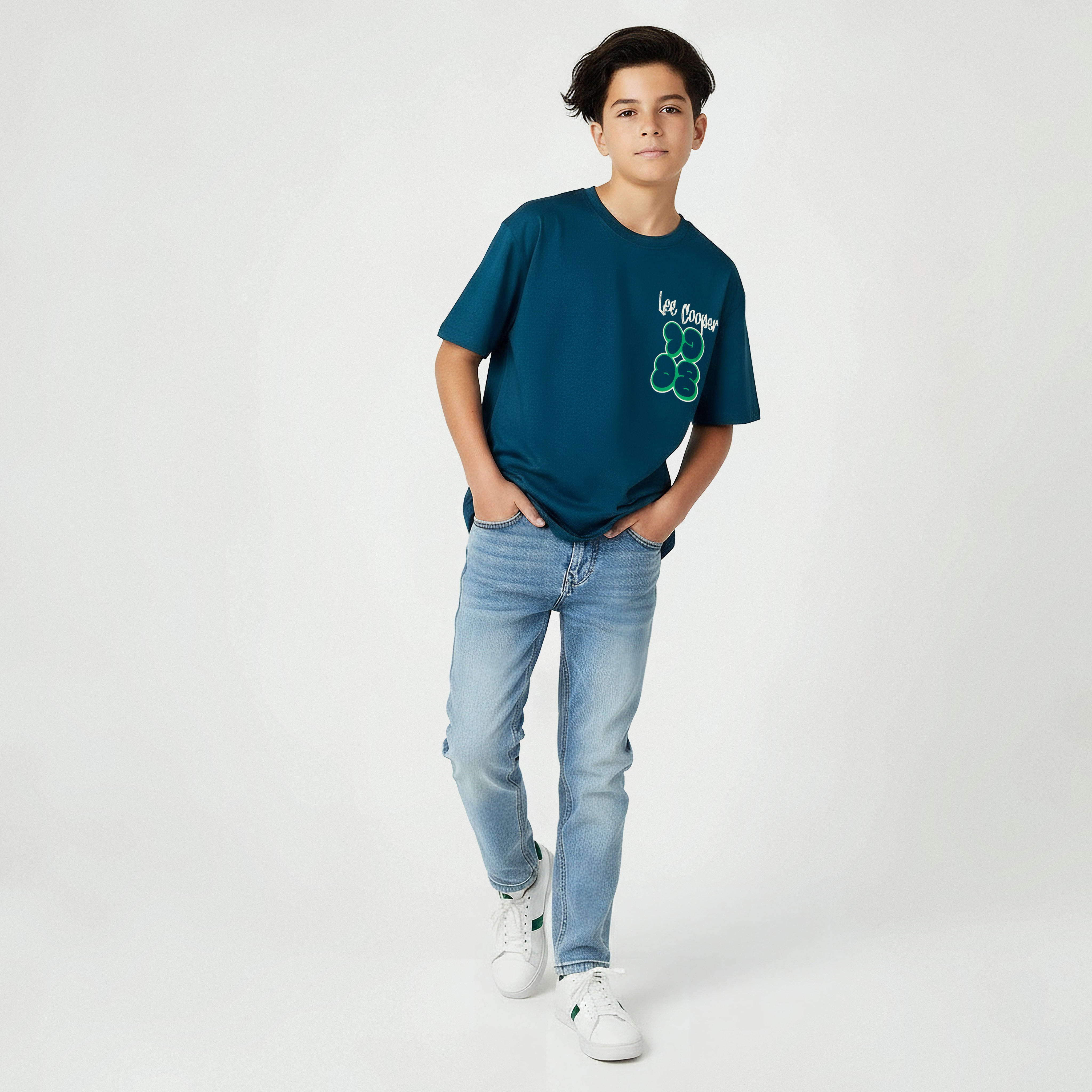 Lee Cooper Crew Neck Short Sleeve T-shirt with Logo Print-boys-clothing-tshirtsandpolos-image-2