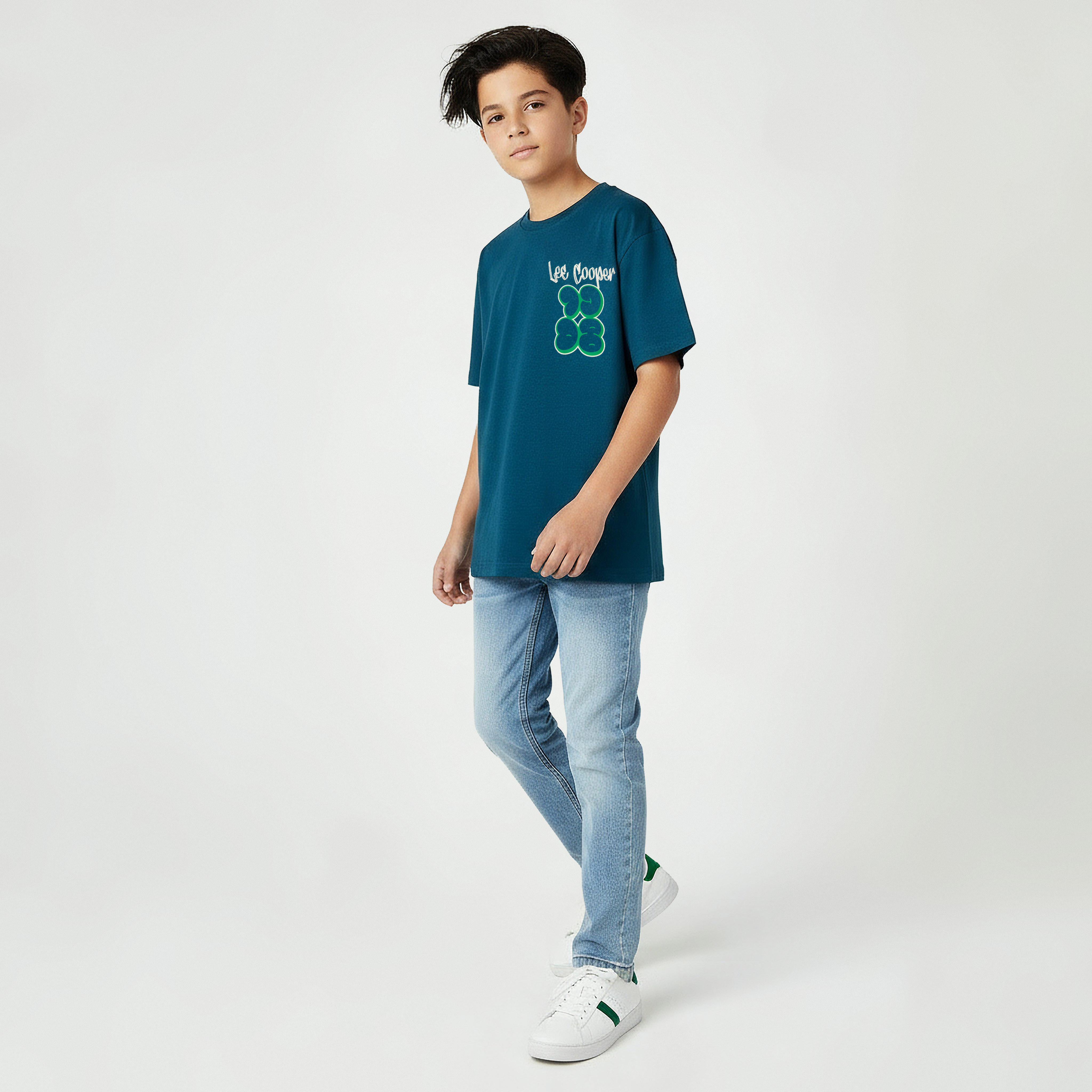 Lee Cooper Crew Neck Short Sleeve T-shirt with Logo Print-boys-clothing-tshirtsandpolos-image-3