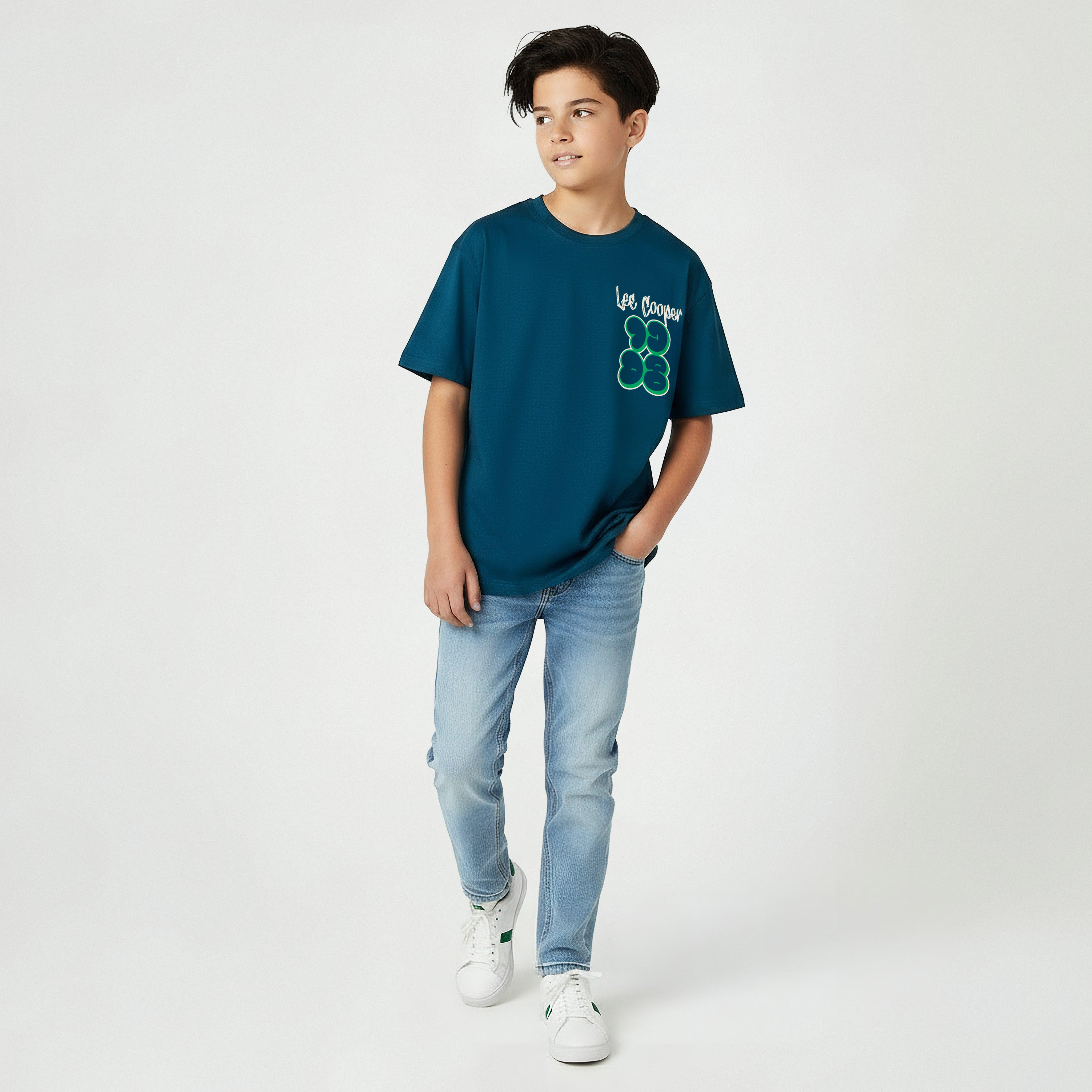 Lee Cooper Crew Neck Short Sleeve T-shirt with Logo Print-boys-clothing-tshirtsandpolos-image-5