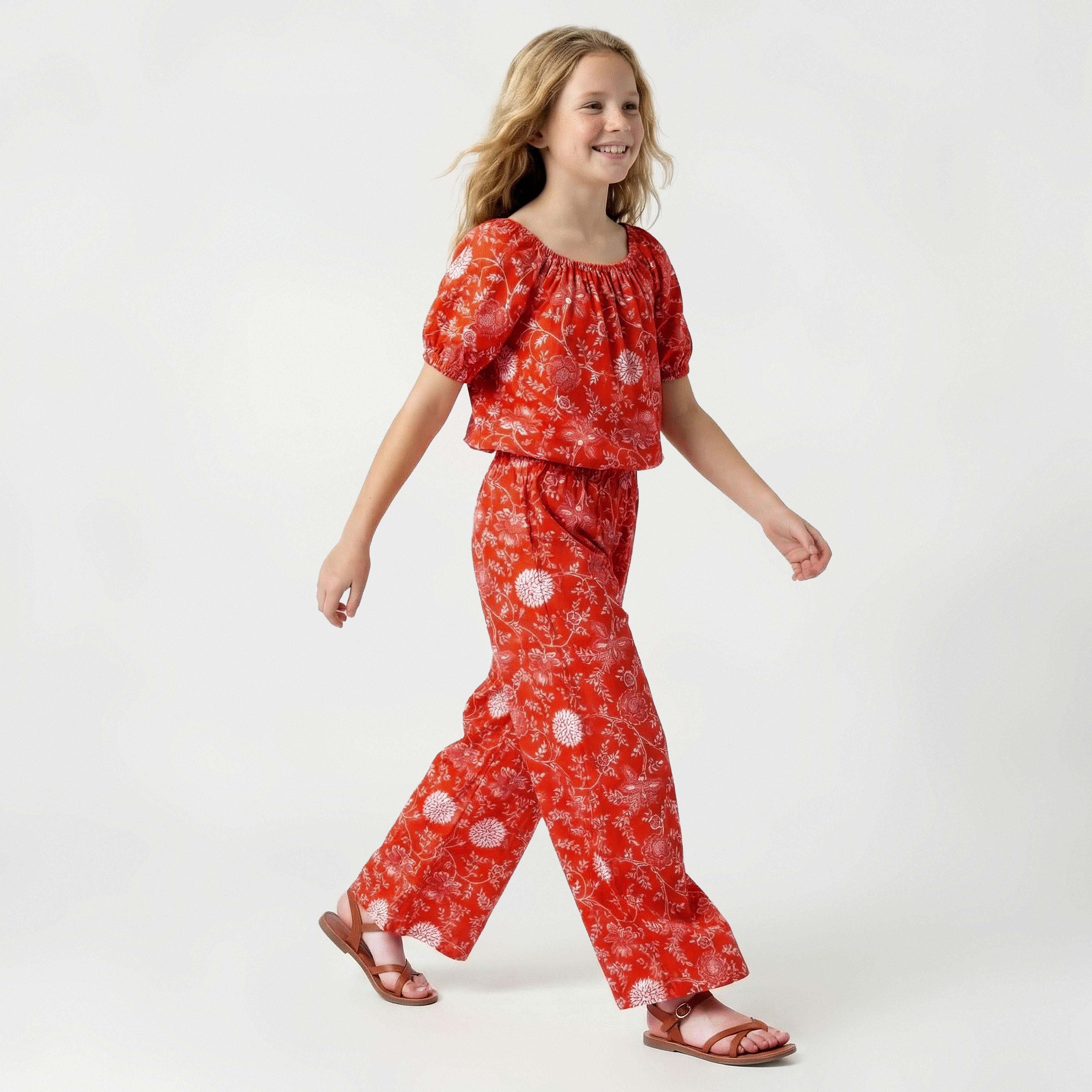 بلوزة بياقة مربعة وأكمام قصيرة وطبعات من لي كوبر-girls-clothing-blousesandshirts-image-2