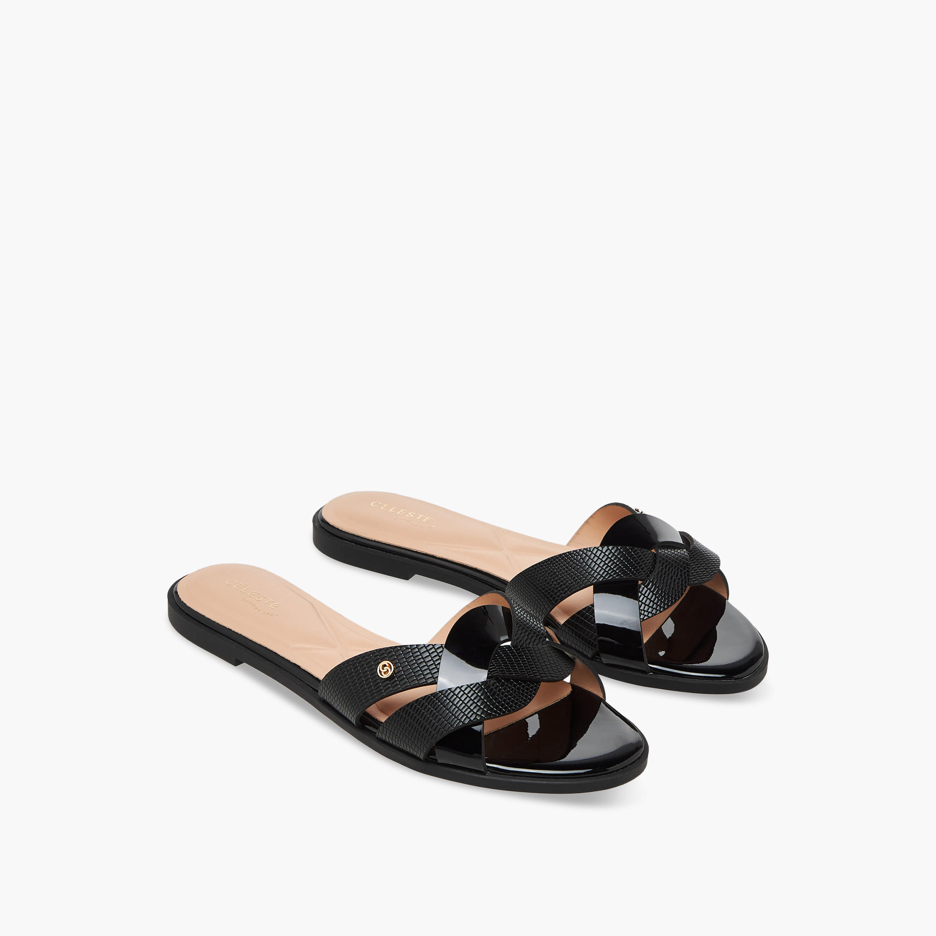 صندل سلايد بعقدة بارز الملمس للنساء من سيليست-women-shoes-flats-sandals-image-1