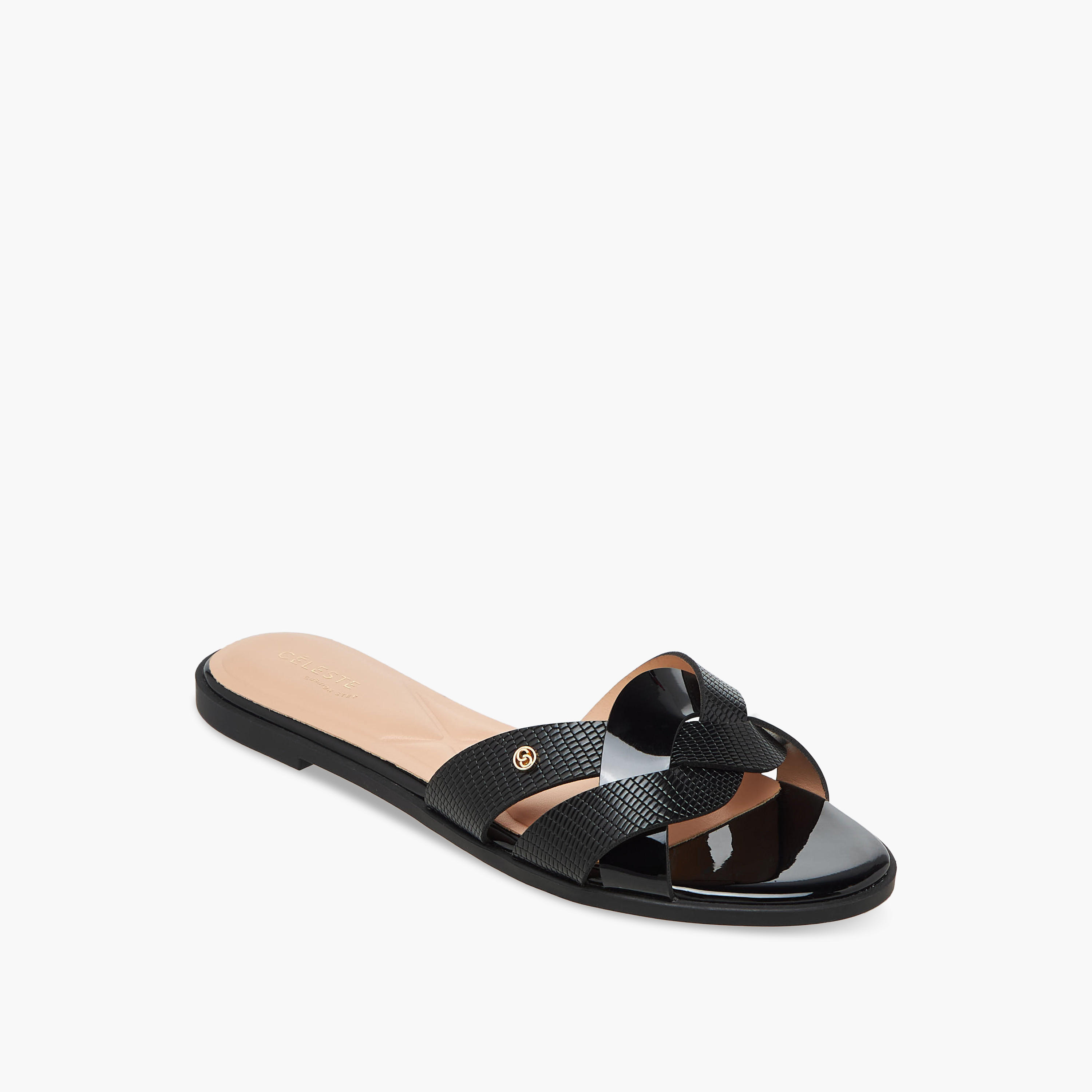 صندل سلايد بعقدة بارز الملمس للنساء من سيليست-women-shoes-flats-sandals-image-2