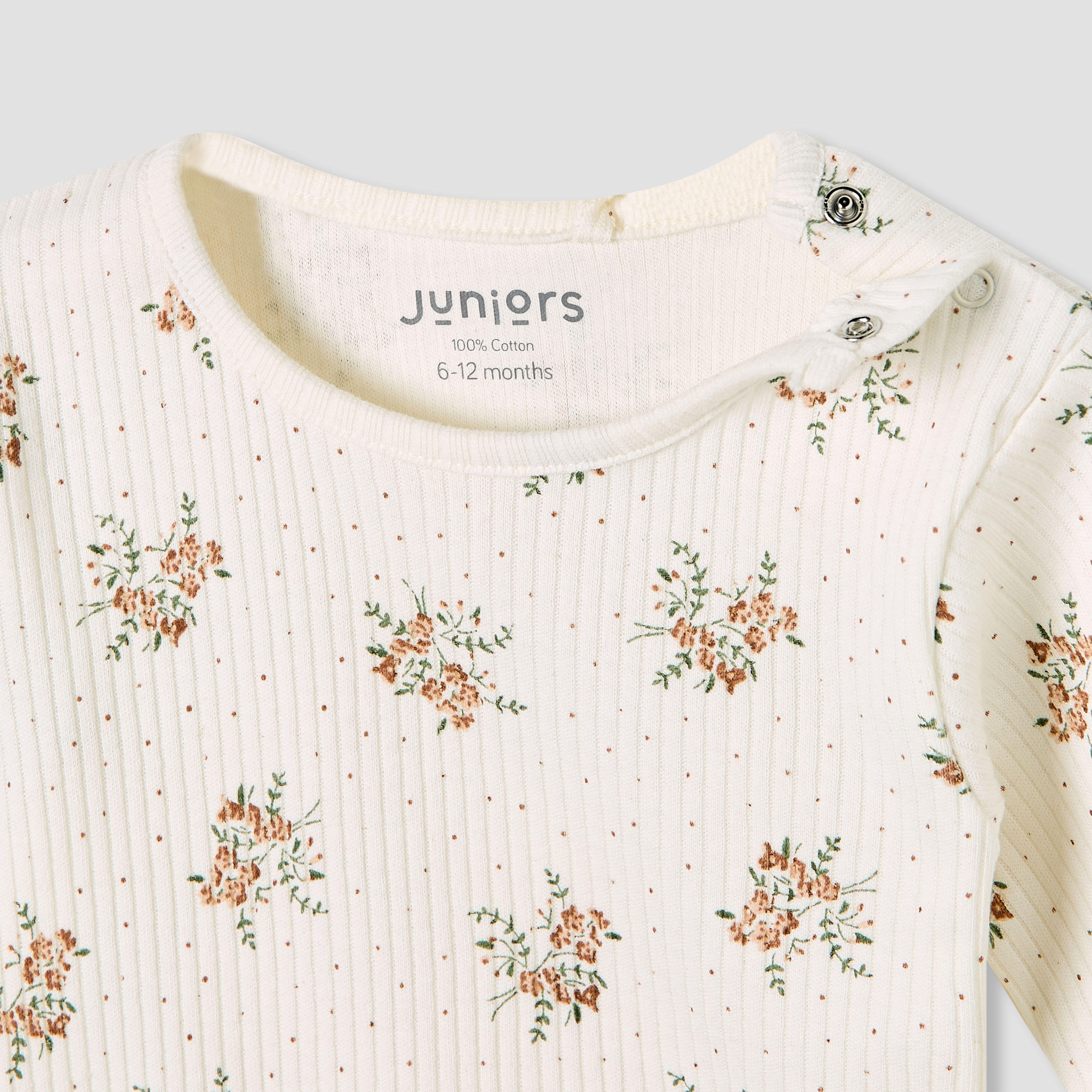 Juniors Pyjama Set with Floral Print - Cotton - Long Sleeves - Round Neck-promo_babyshop_Buy3for99_UAE130126-image-4