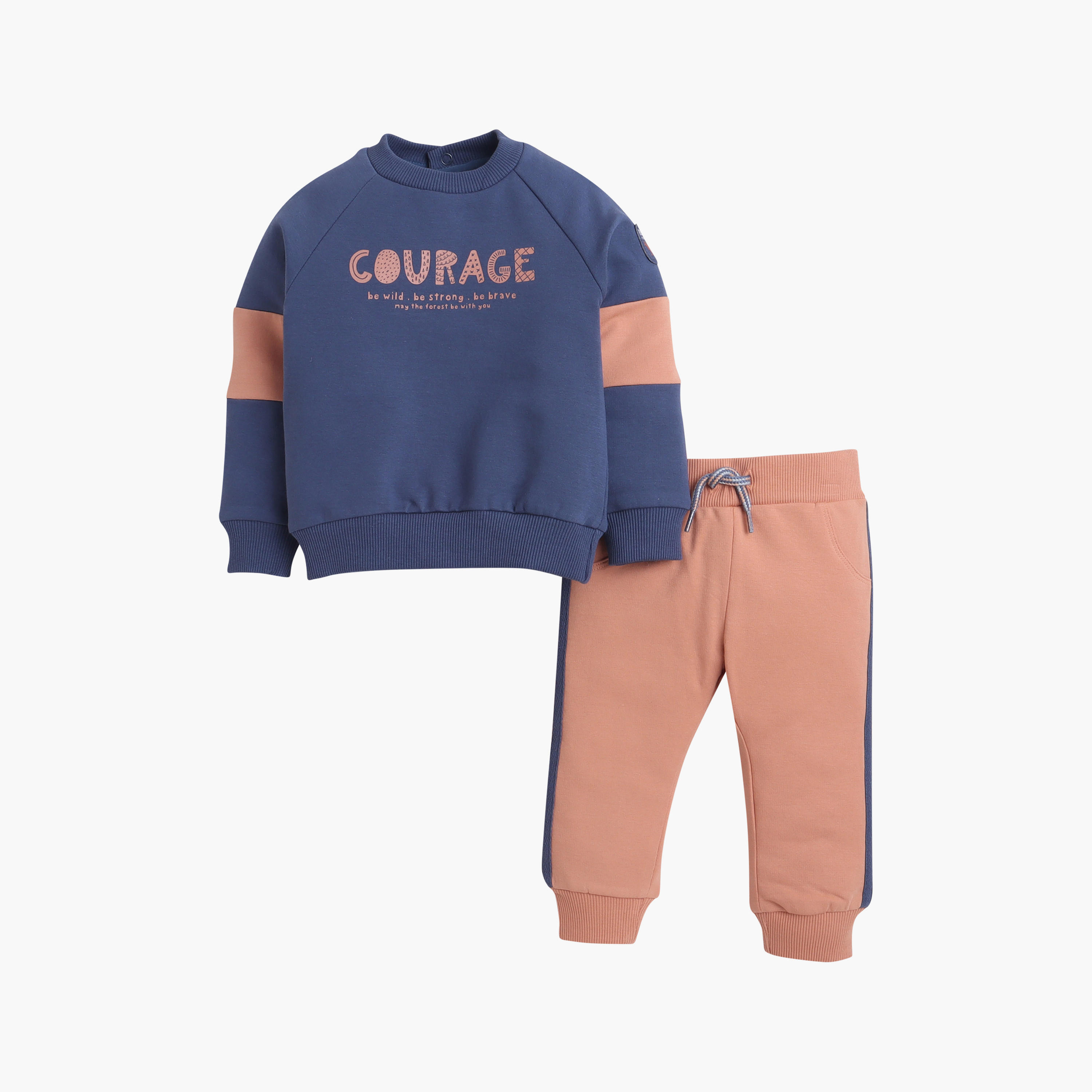 طقم من قطعتين سويت شيرت وبنطلون رياضي بطبعة كوريج من ديركيه-boys-clothing-setsandcoords-image-2