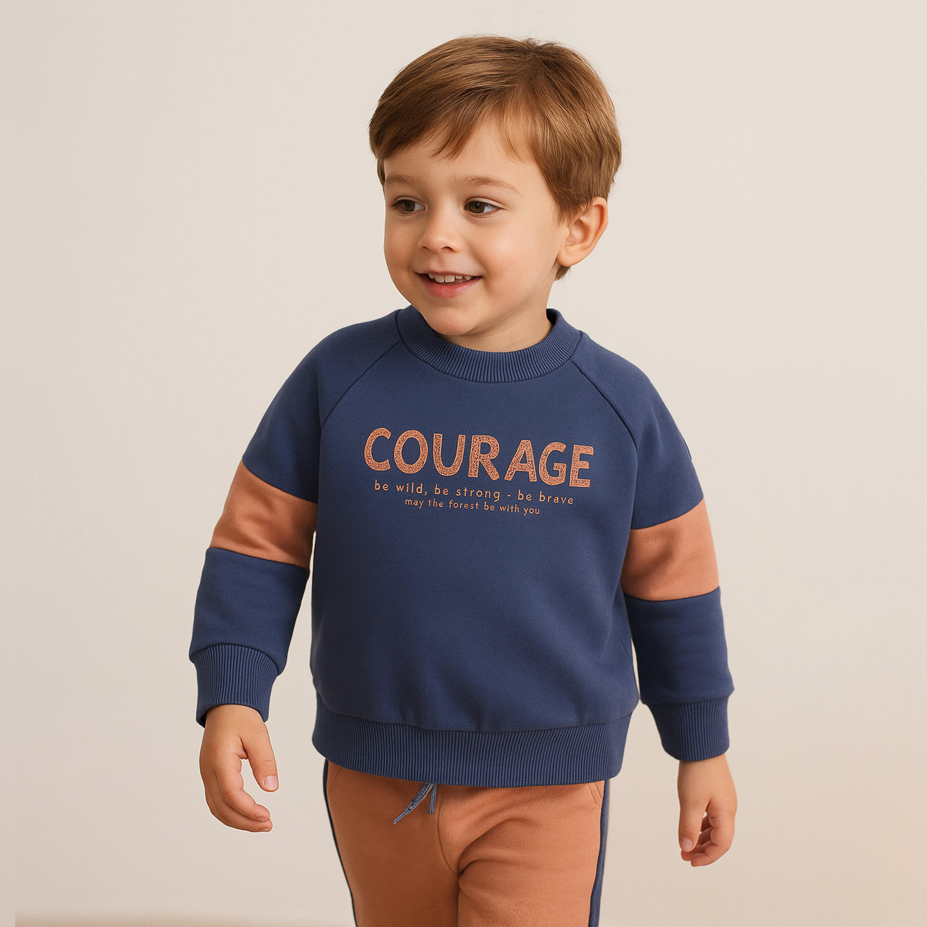 طقم من قطعتين سويت شيرت وبنطلون رياضي بطبعة كوريج من ديركيه-boys-clothing-setsandcoords-image-4
