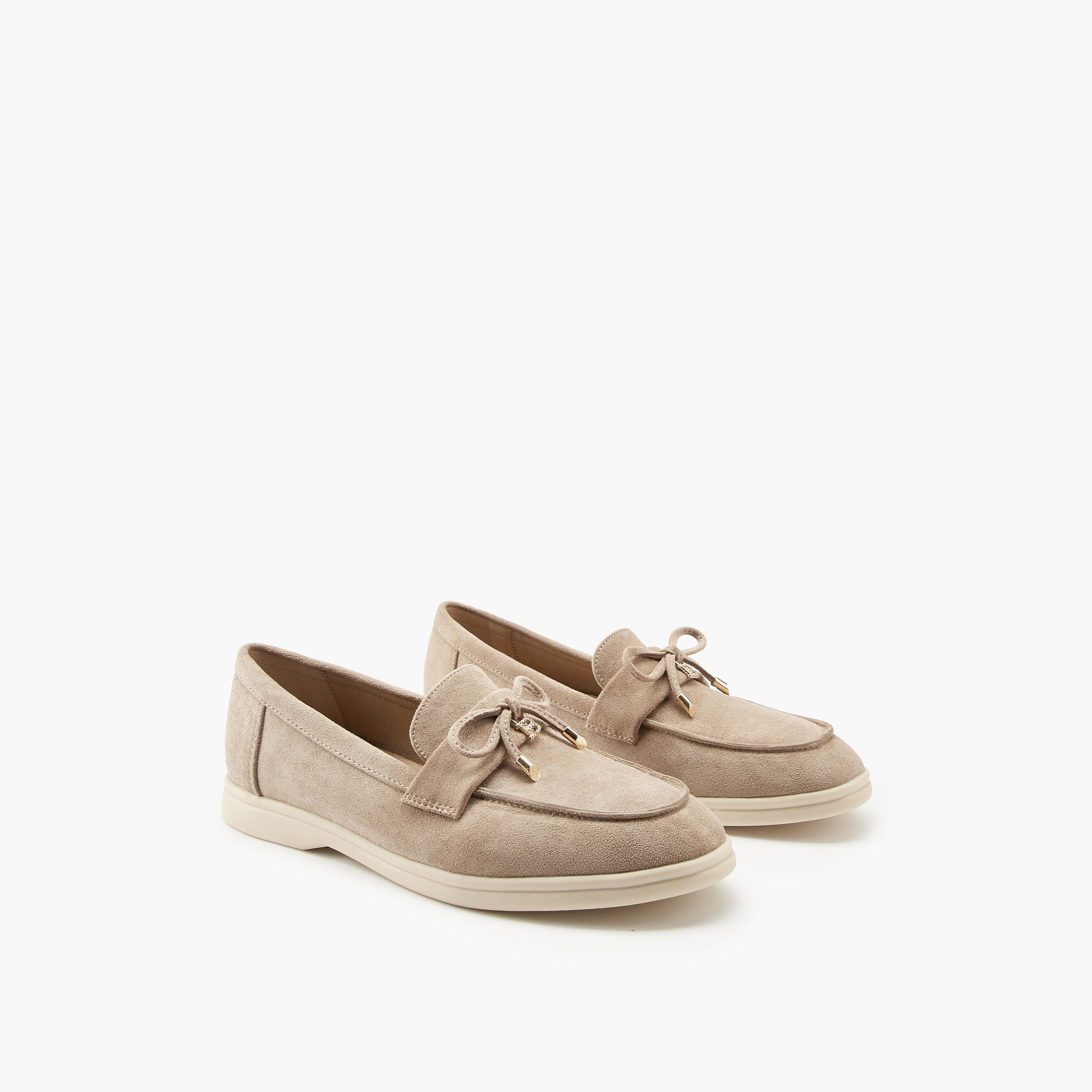حذاء سهل الارتداء سادة بزينة فيونكة من فلورا بيلا-women-shoes-loafersandmoccasins-image-1