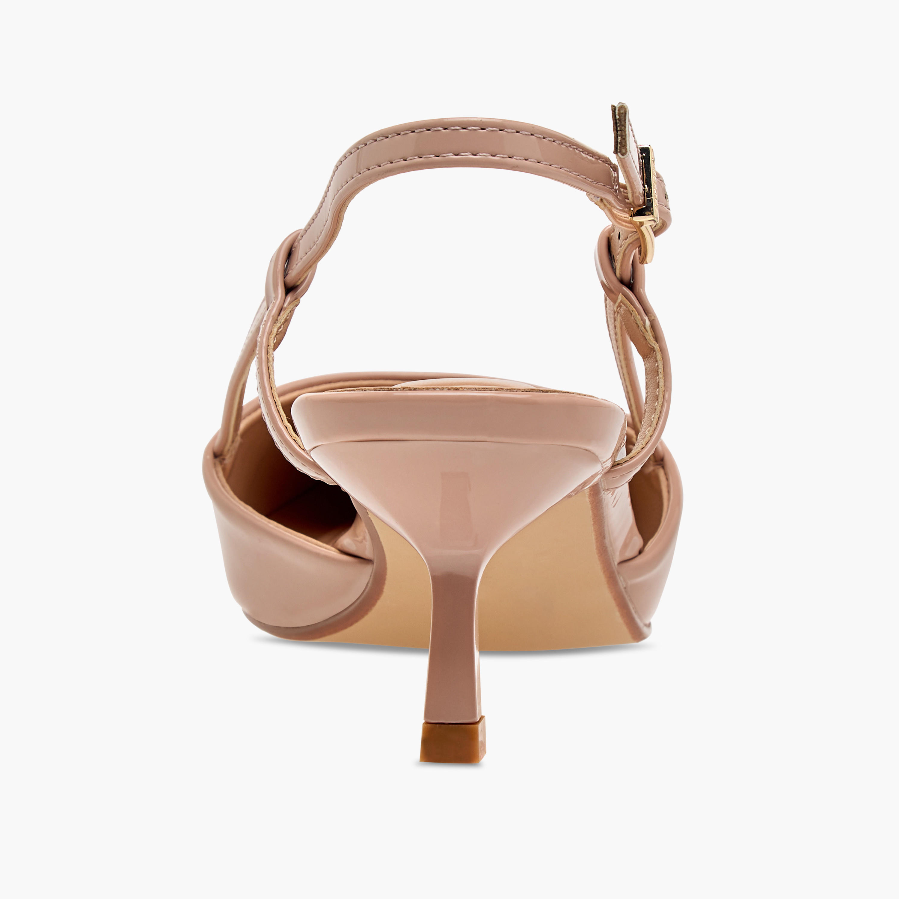 حذاء بمقدمة مدببة وحزام خلفي وكعب صغير مع إبزيم إغلاق للنساء من سيليست-women-shoes-heels-image-5