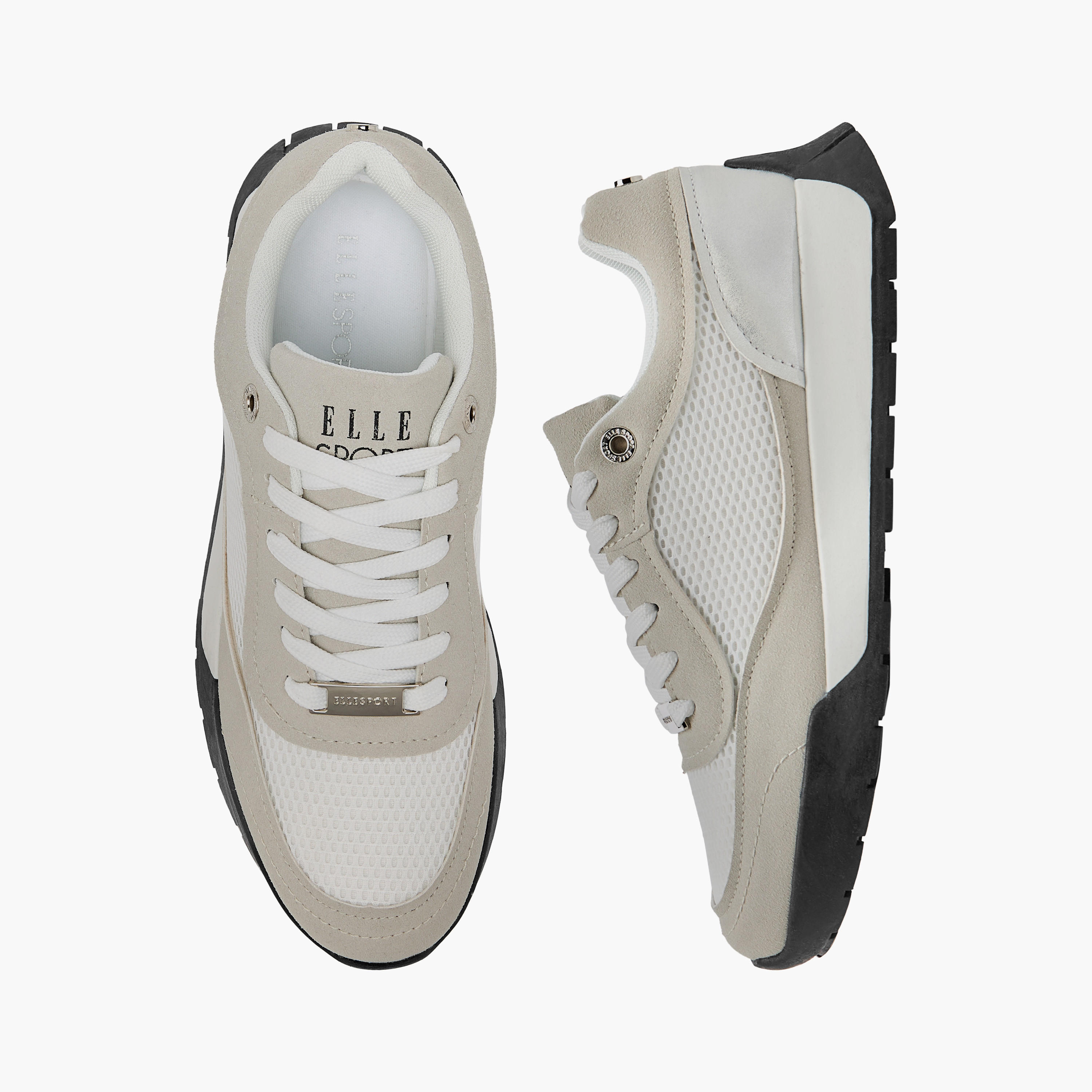 Elle Women's Logo Detail Sneakers with Lace-Up Closure-women-shoes-sneakers-image-1