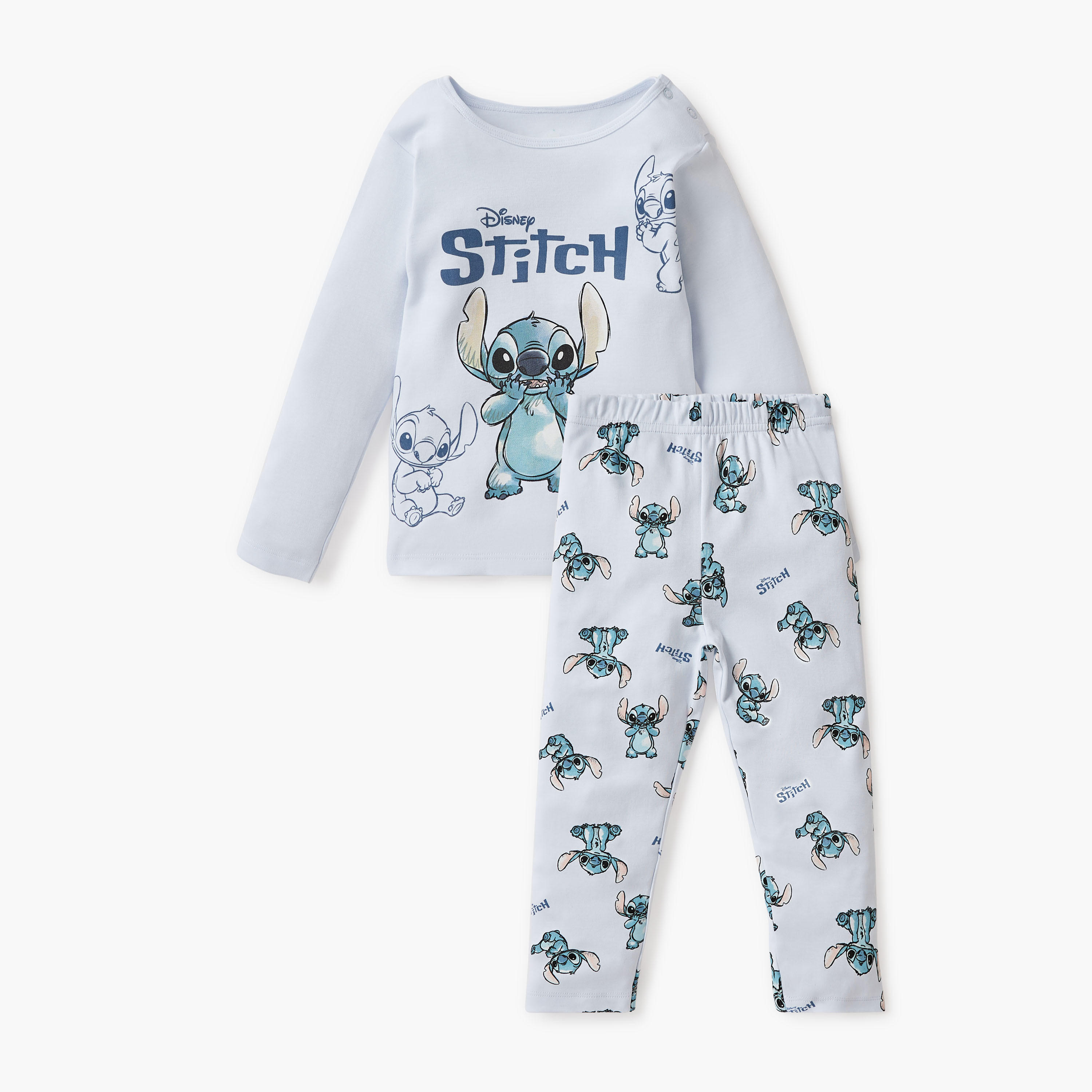 Buy Disney Stitch Print T-shirt and Pyjama Set Online Babyshop UAE
