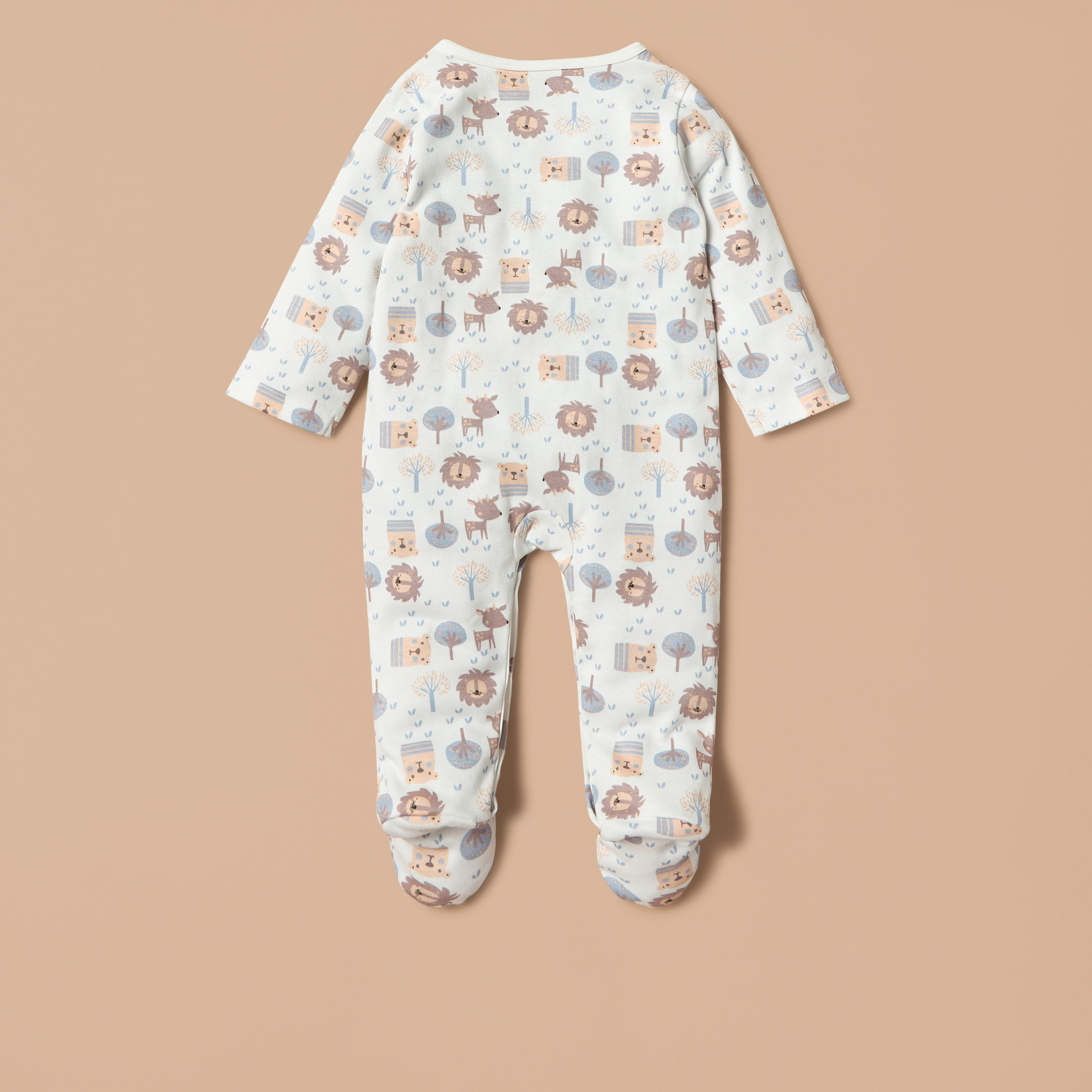 Juniors All-Over Animal Print Footed Sleepsuit with Long Sleeves-baby-boys-clothing-nightwear-sleepsuits-image-2