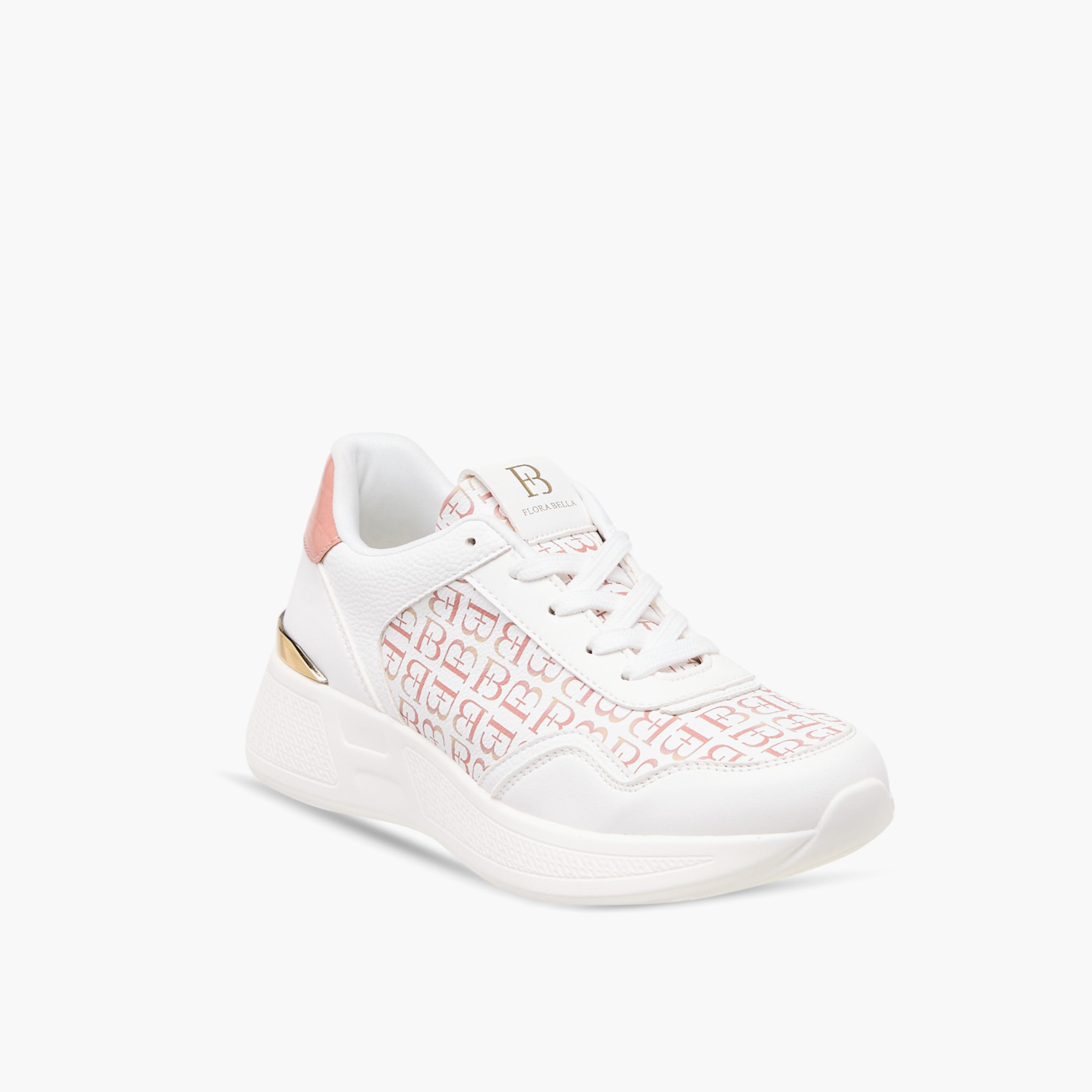 Flora Bella Monogram Print Lace-Up Sneakers-women-shoes-sneakers-image-2