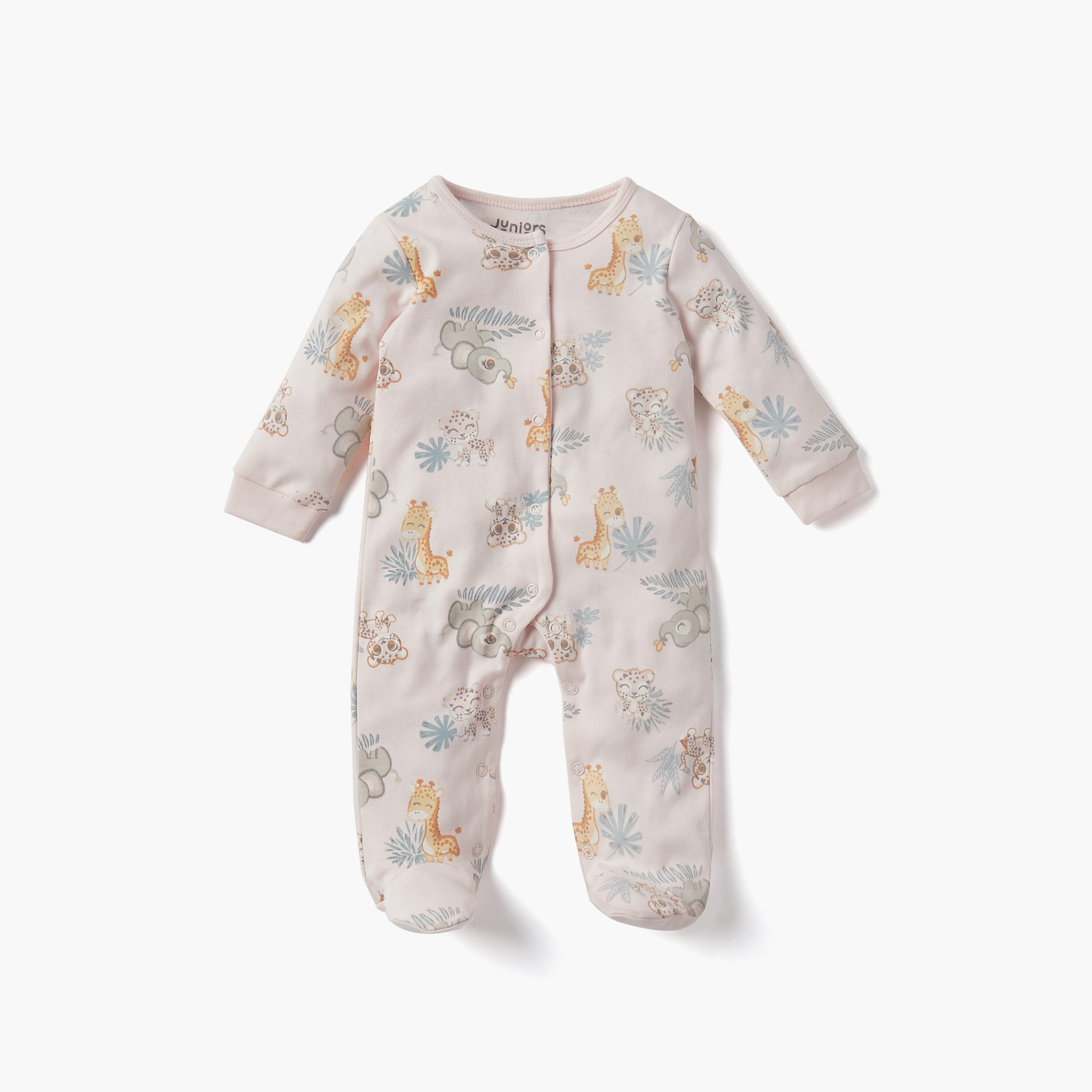 Juniors Assorted Closed Feet Sleepsuit with Buton Closure - Set of 2-baby-girls-clothing-nightwear-sleepsuits-image-3