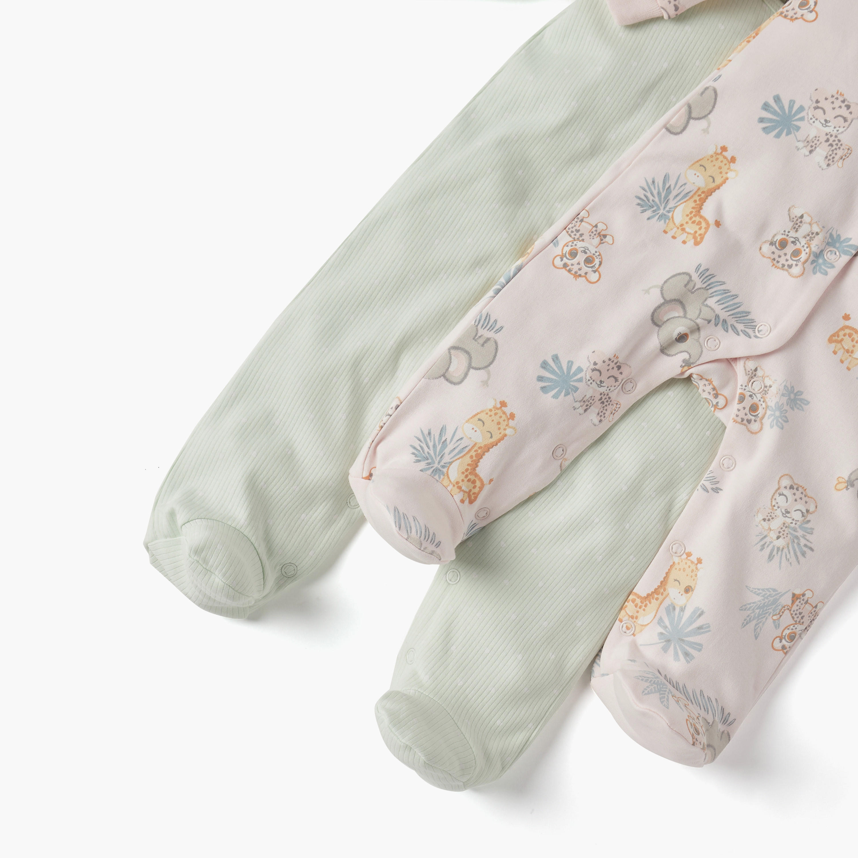 Juniors Assorted Closed Feet Sleepsuit with Buton Closure - Set of 2-baby-girls-clothing-nightwear-sleepsuits-image-5