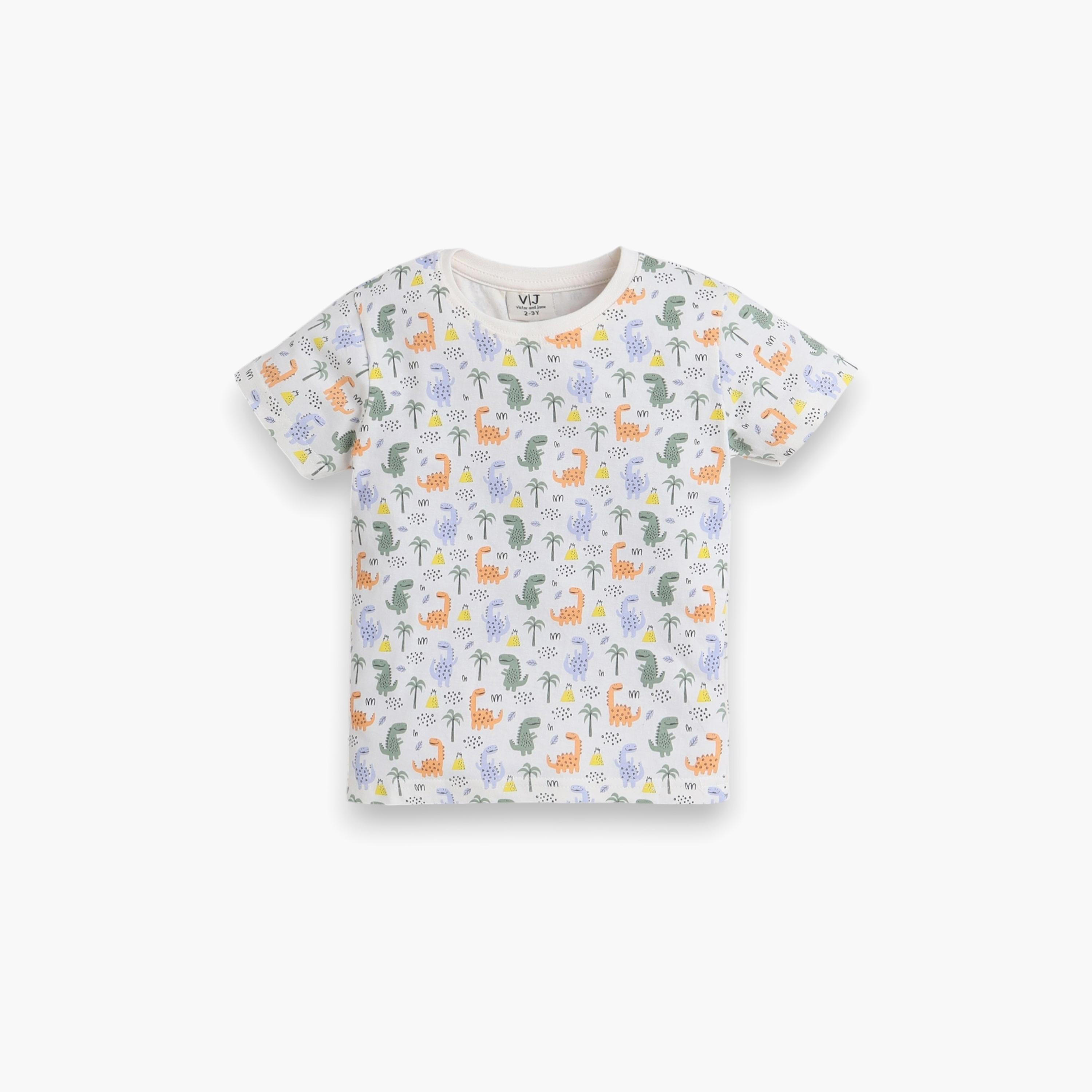 Victor and Jane 2-Piece Printed Short Sleeves T-Shirt with Joggers-boys-clothing-nightwear-image-3